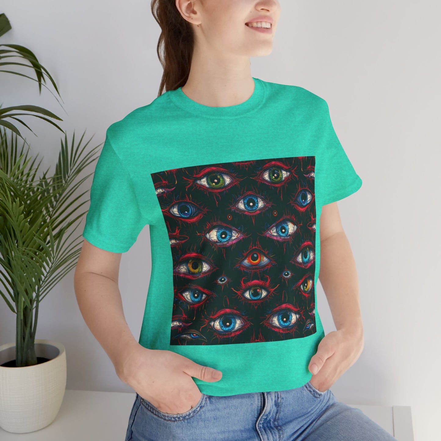 Creepy Eye Pattern Unisex Jersey Short Sleeve Tee