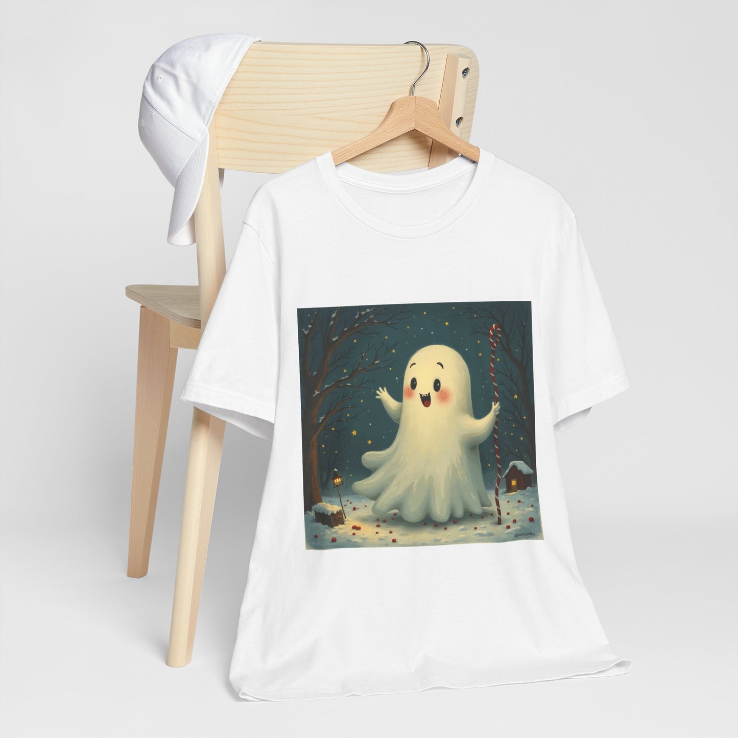 Cute Holiday Ghost Unisex Jersey Tee