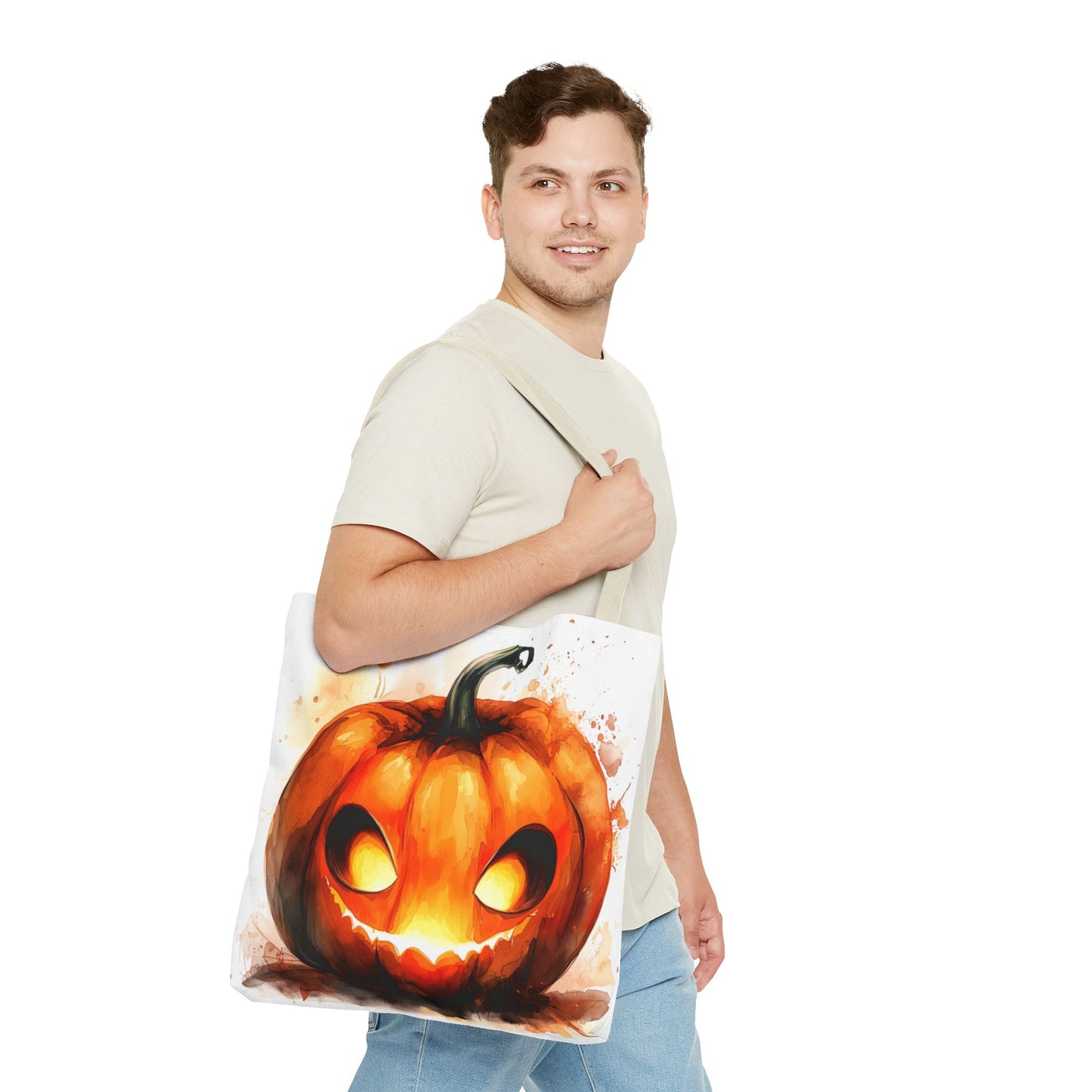 Cute Happy Jack o Lantern Tote Bag (AOP)