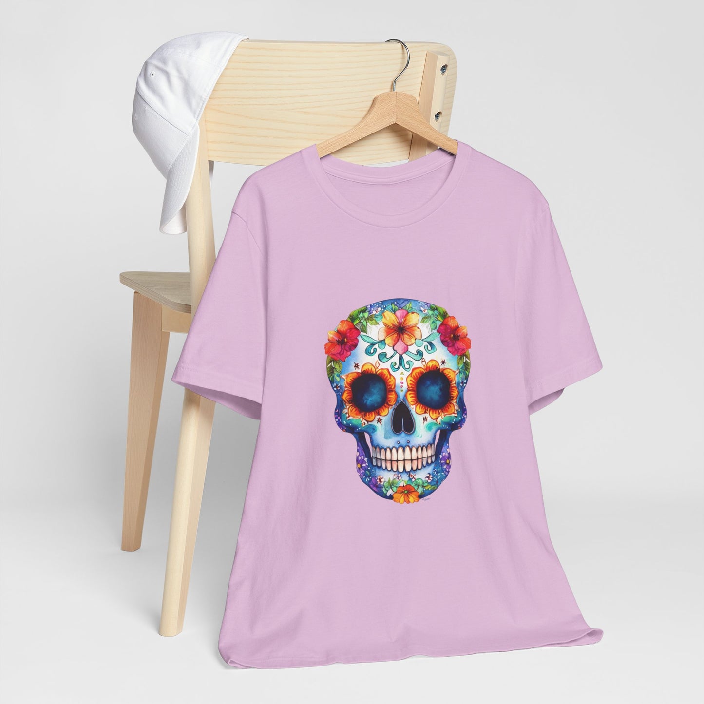 Blue Sugar Skull Unisex Jersey Short Sleeve Tee