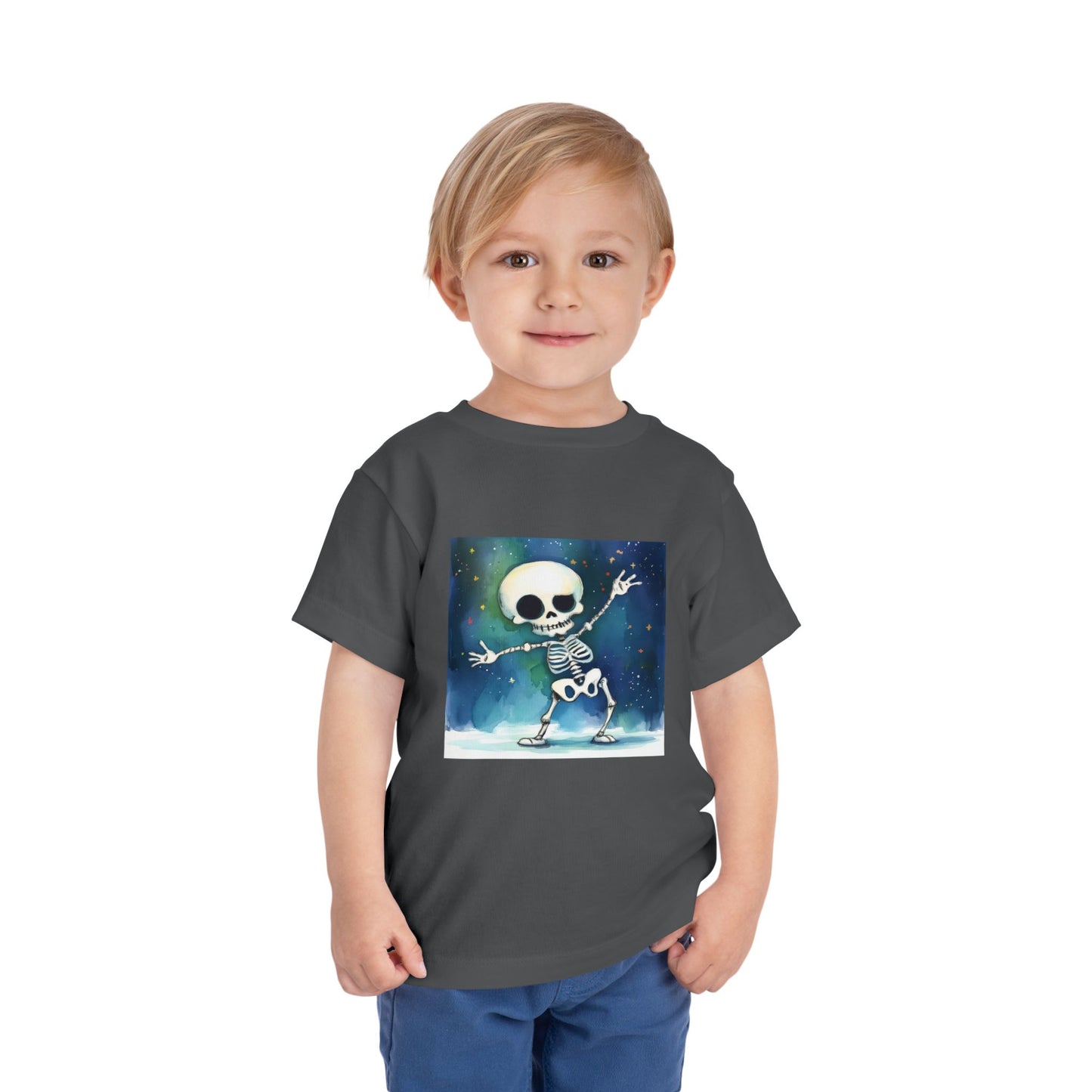 Cute Dancing Skeleton Toddler Short Sleeve Tee