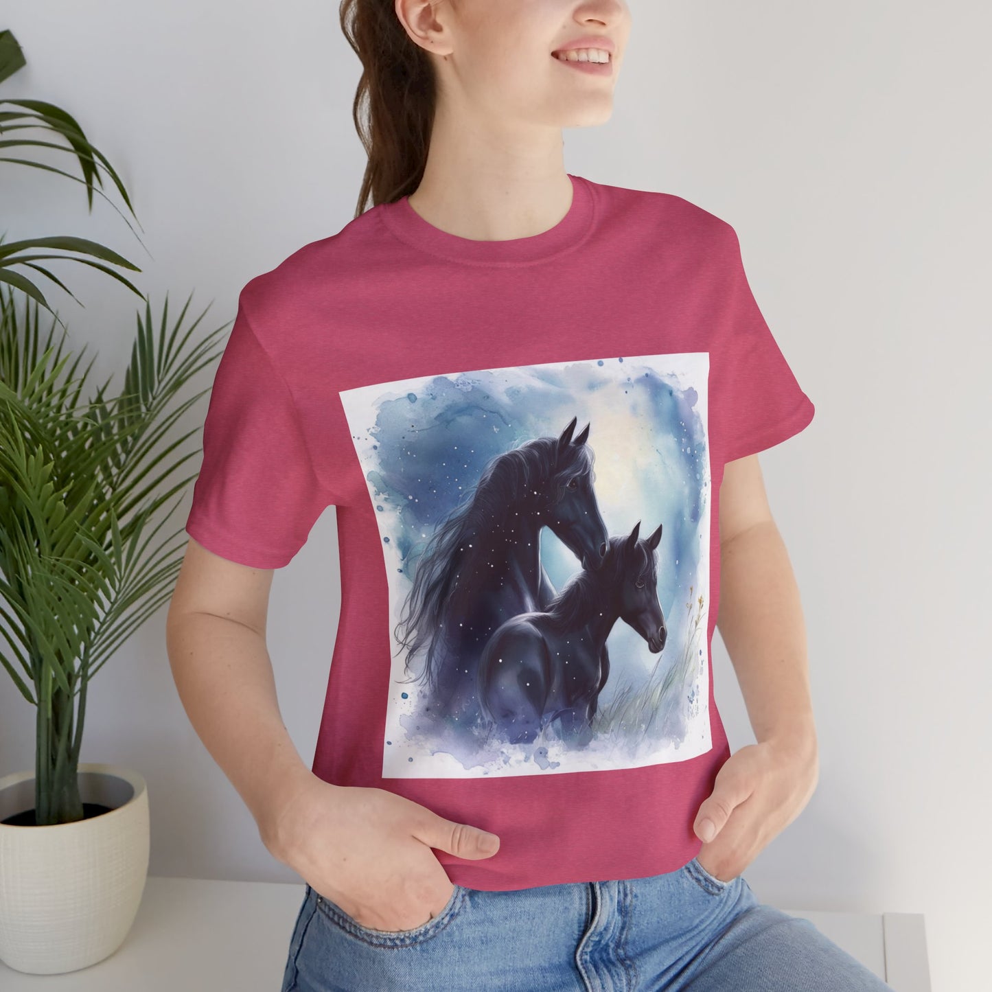 Black Horses Unisex Jersey Short Sleeve Tee