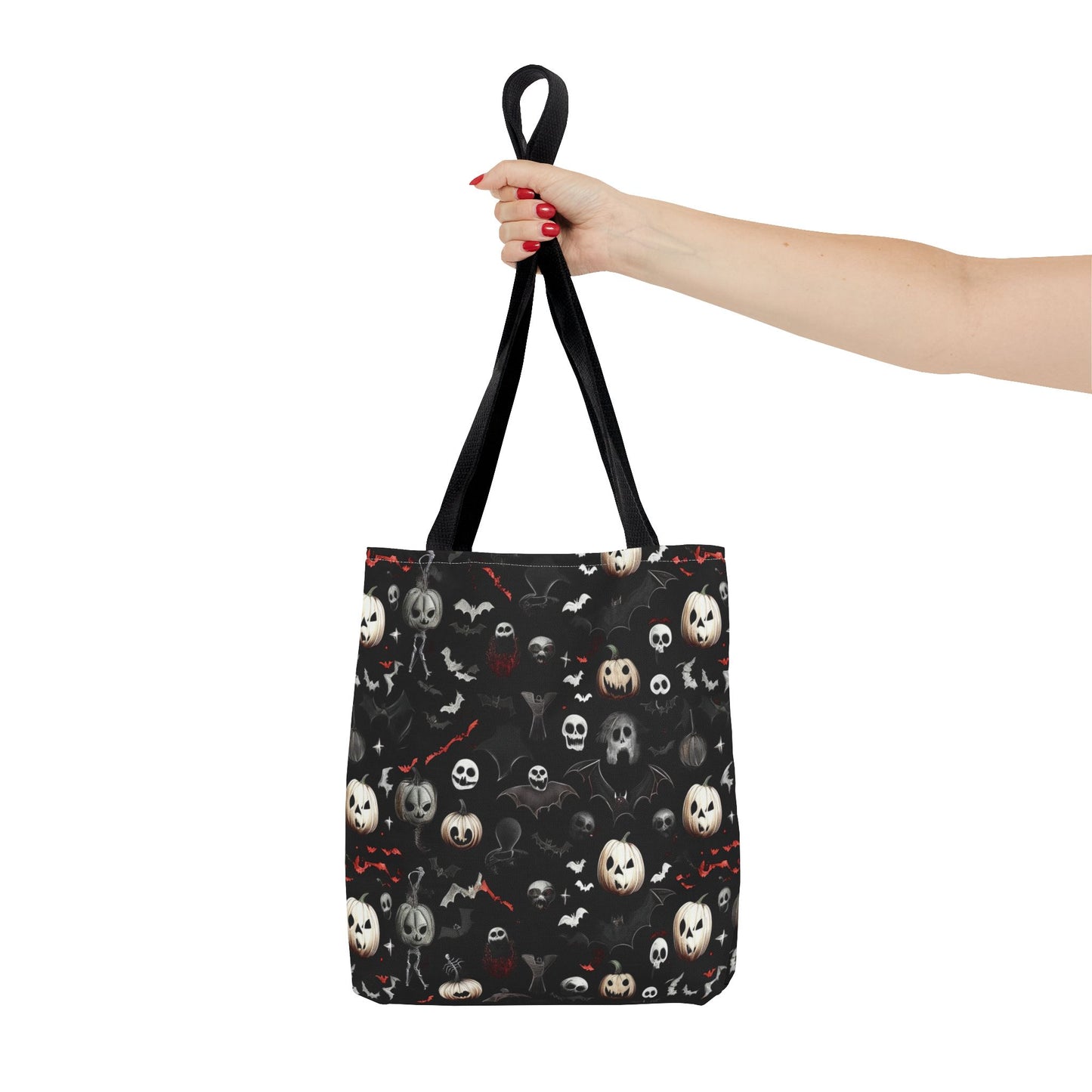 Creepy Halloween Pattern Tote Bag (AOP)