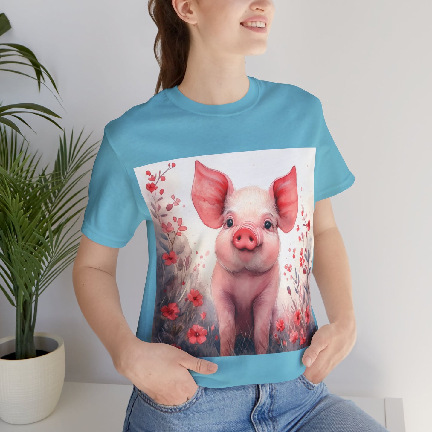 Cute Piglet Unisex Jersey Short Sleeve Tee