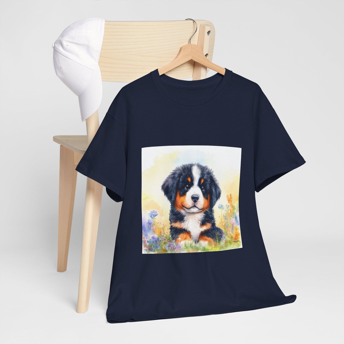 Bernese Mountain Dog Puppy Unisex Heavy Cotton Tee