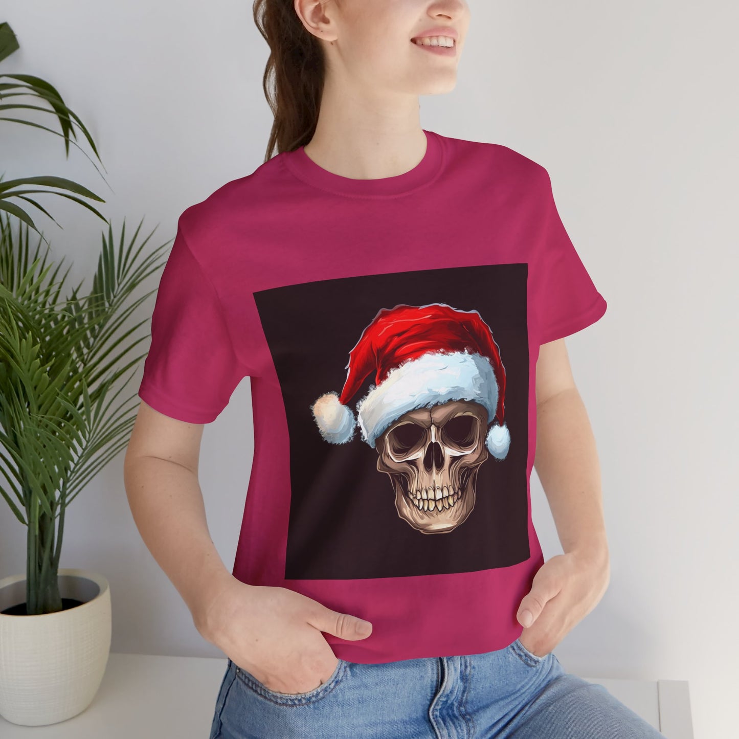 Santa Hat Skull Unisex Jersey Tee