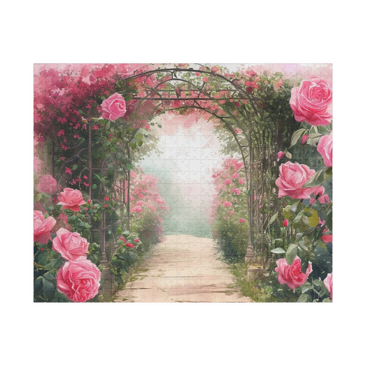 Pink Rose Archway Puzzle (110, 252, 520, 1014-piece)