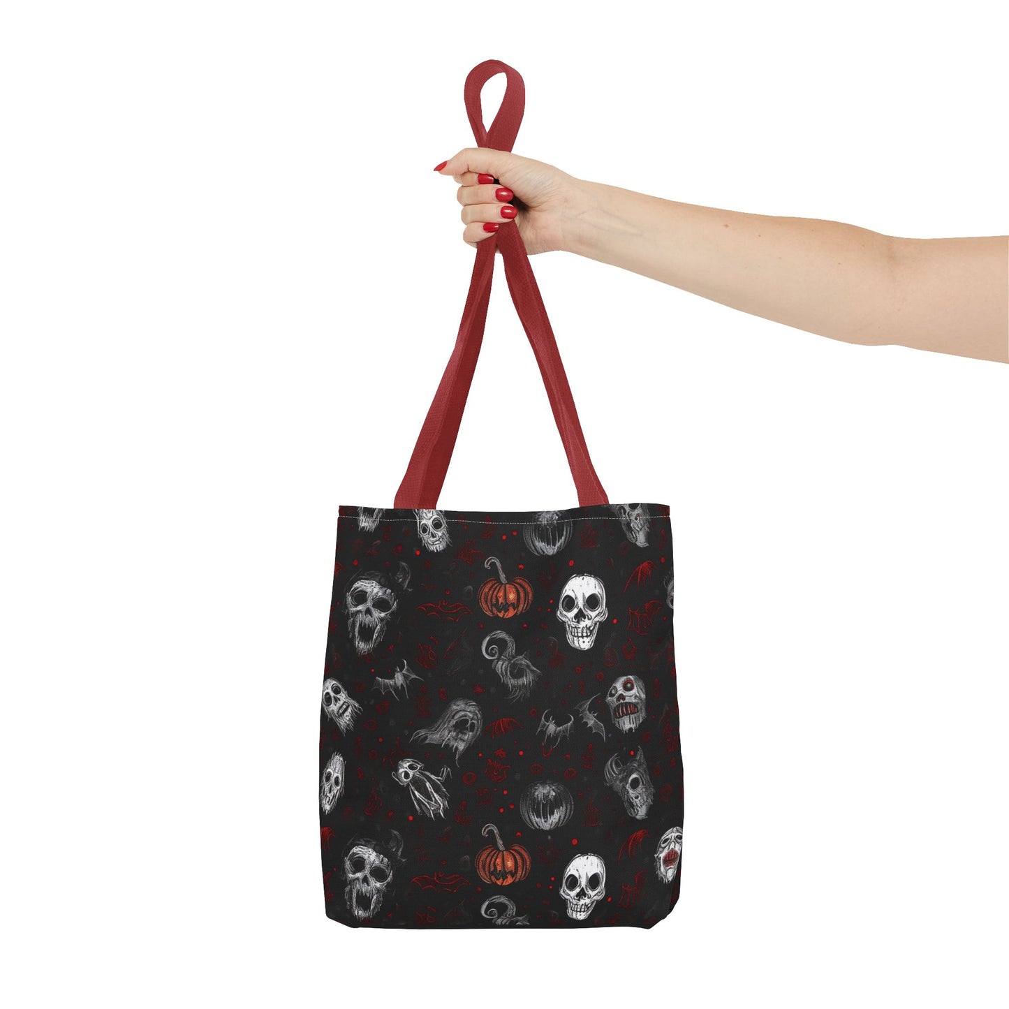 Scary Halloween Pattern Tote Bag (AOP)