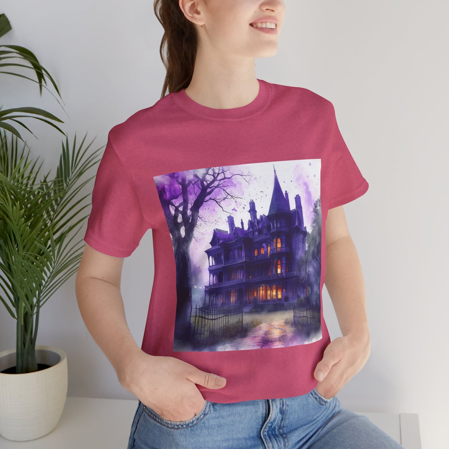 Haunted House Unisex Jersey Short Sleeve Tee