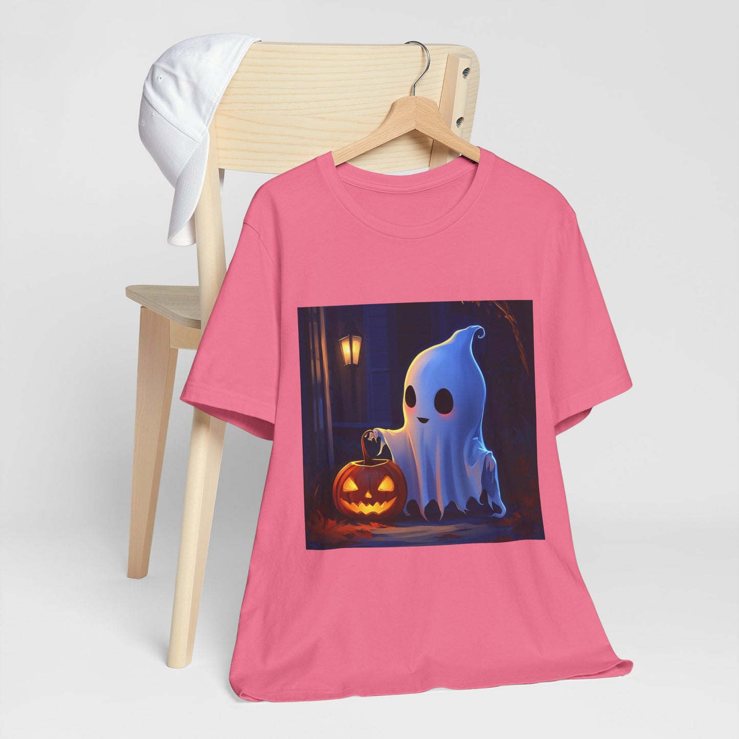 Cute Ghost Trick or Treating Unisex Jersey Short Sleeve Tee