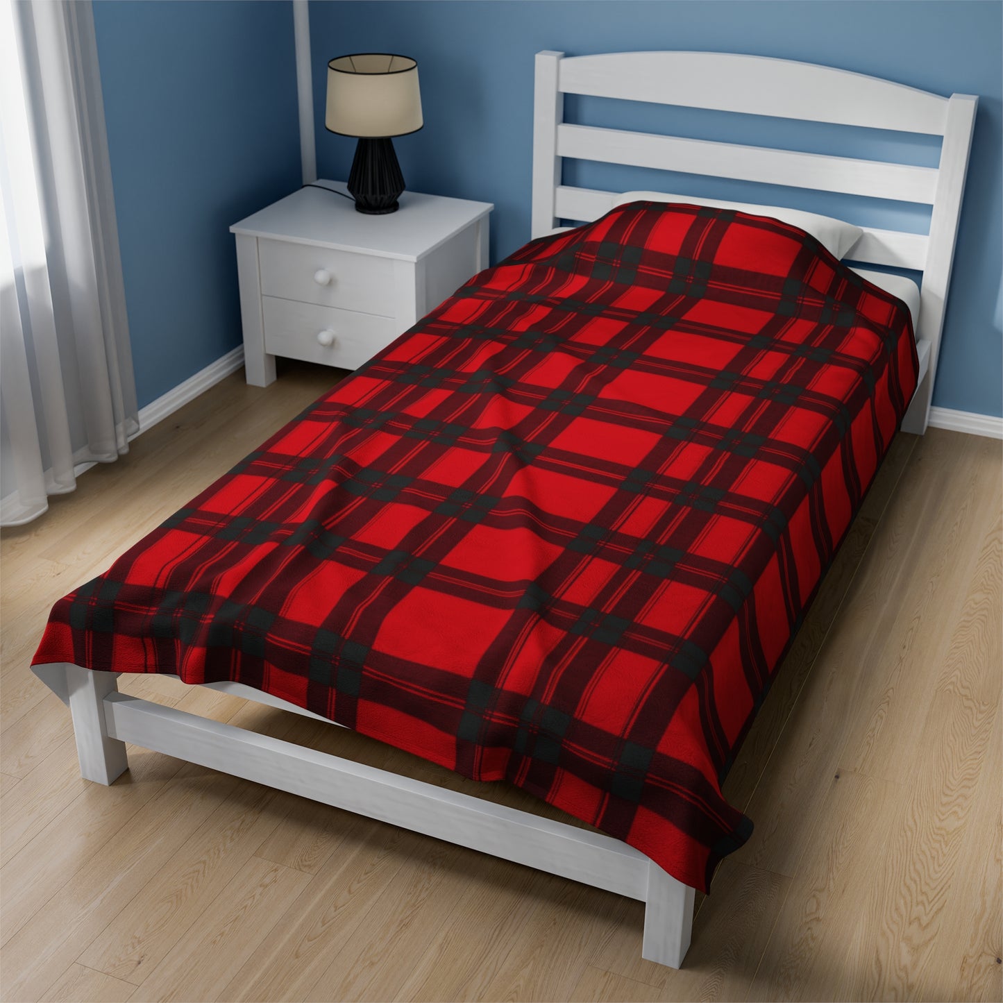 Cozy Plaid Velveteen Plush Blanket