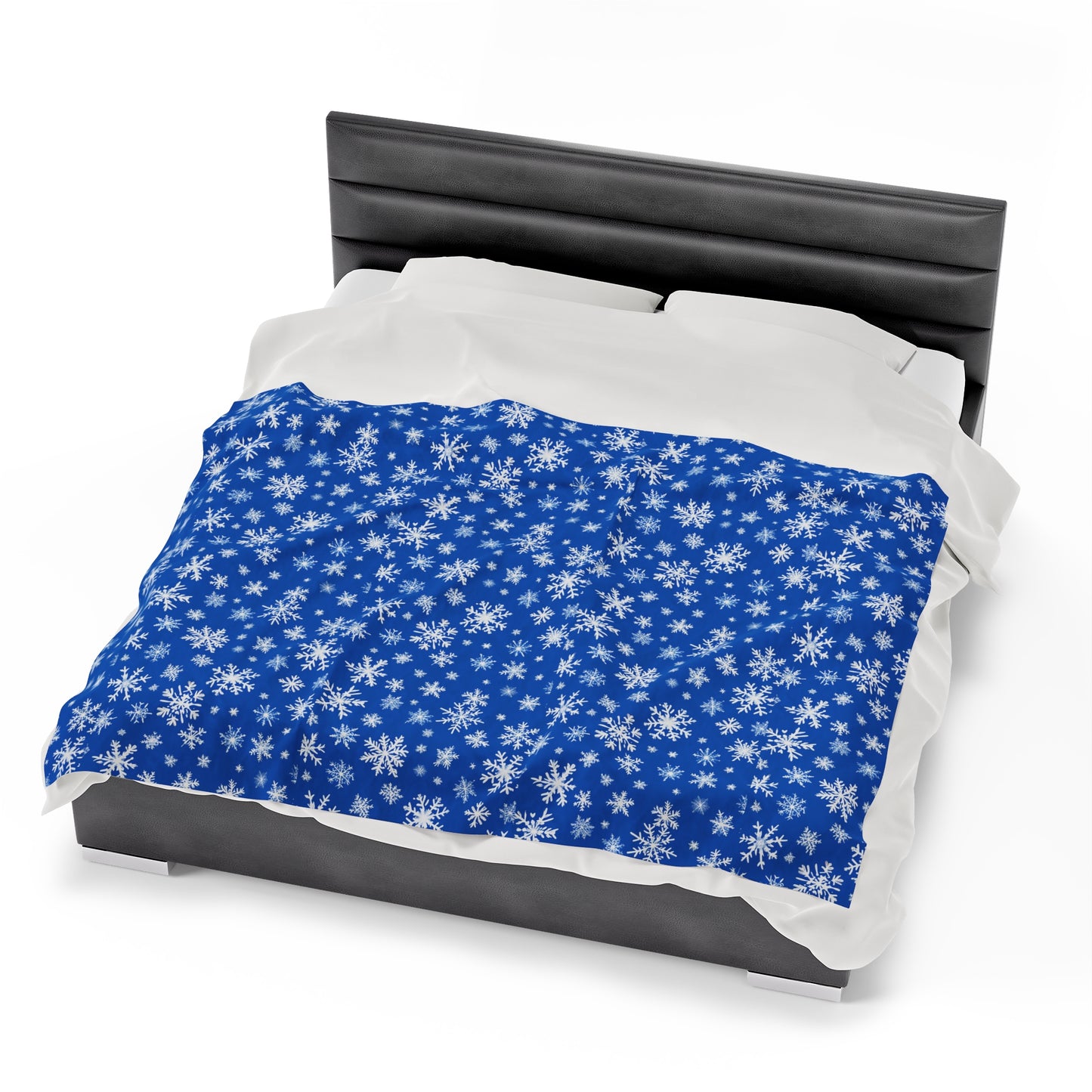 Blue Snowflake Velveteen Plush Blanket