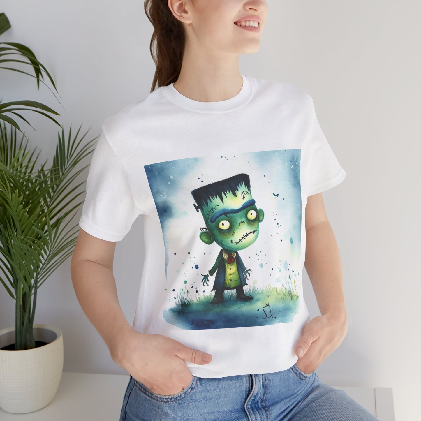 Cute Frankenstein Unisex Jersey Short Sleeve Tee