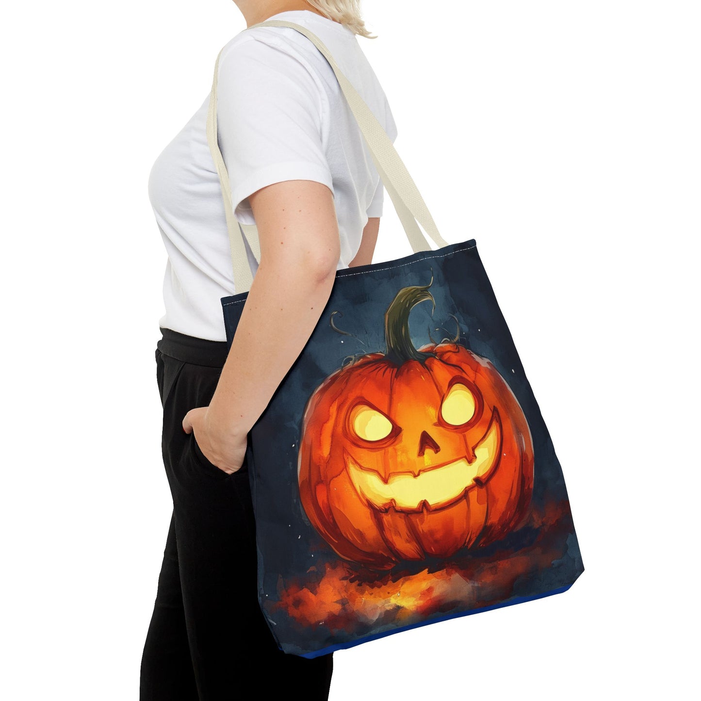 Cute Creepy Jack o Lantern Tote Bag (AOP)