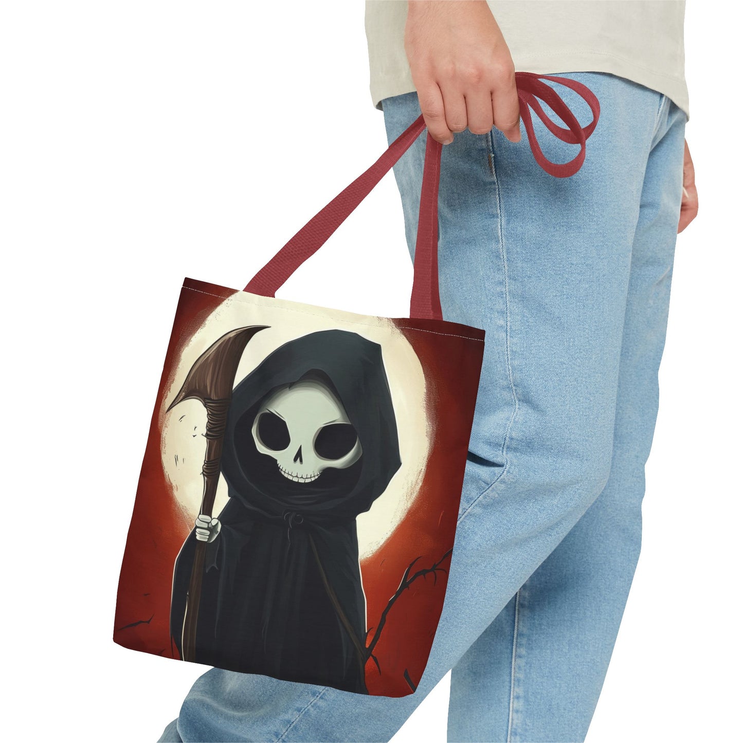 Cute Grim Reaper Tote Bag (AOP)