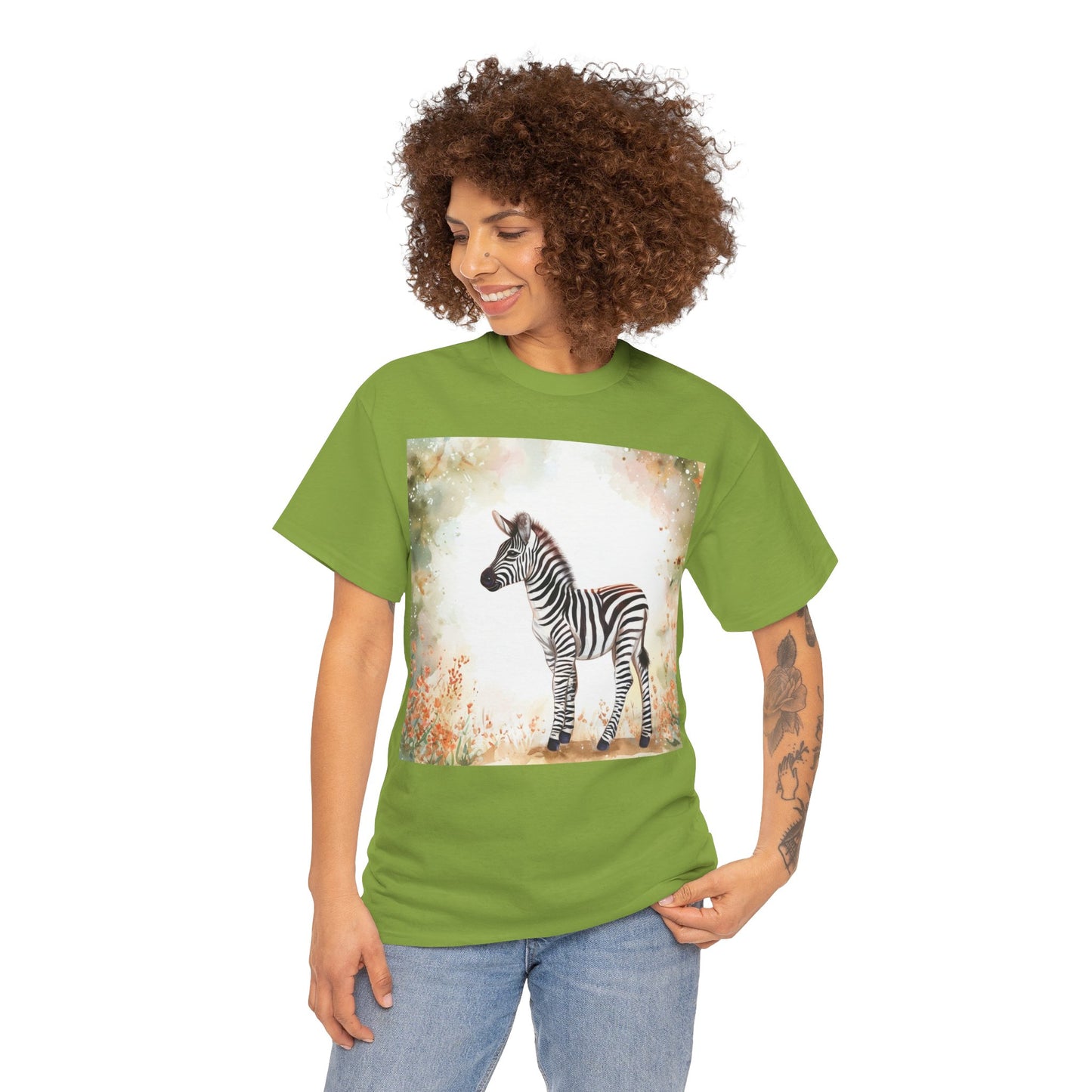 Playful Zebra Unisex Heavy Cotton Tee