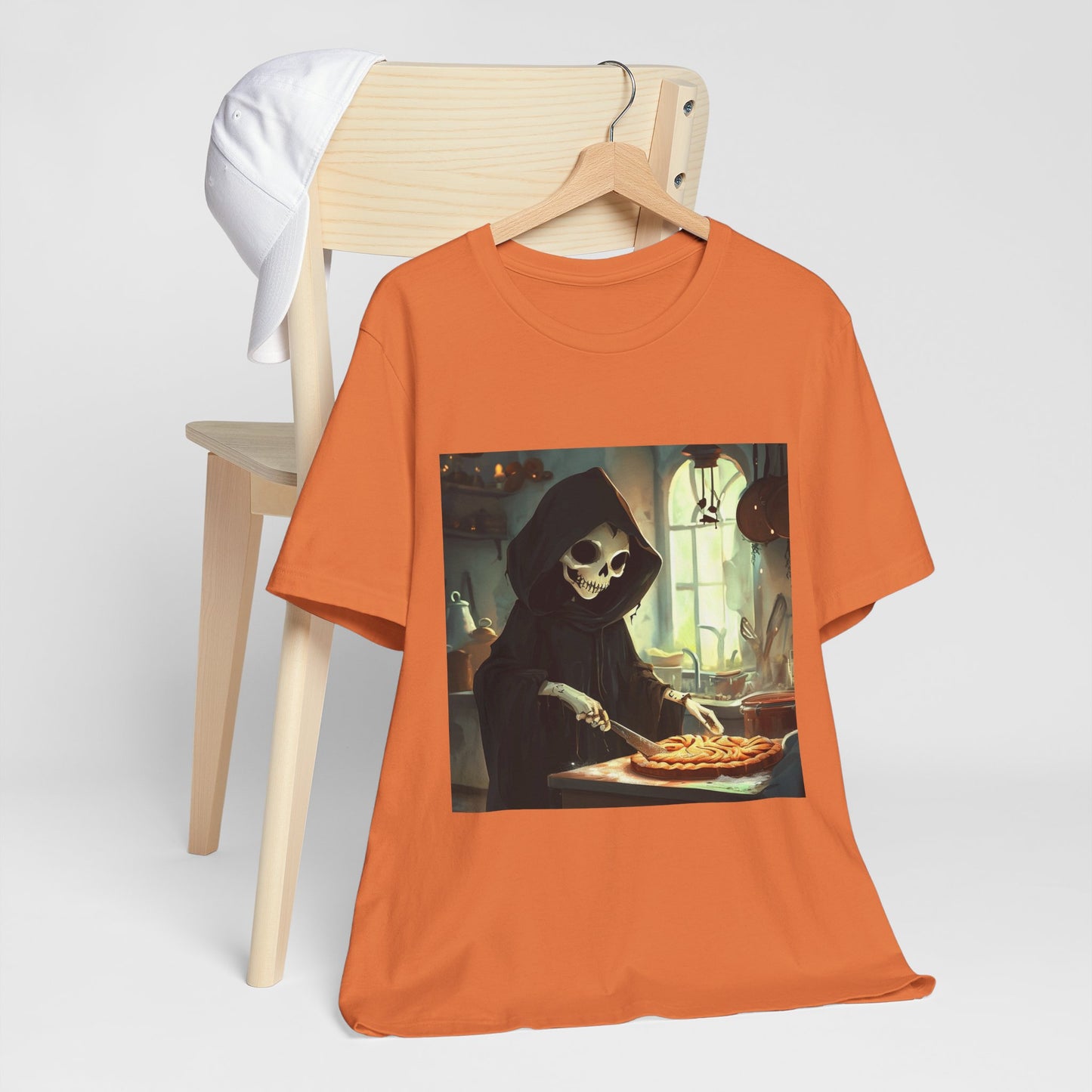 Grim Reaper Baking Pie Unisex Jersey Short Sleeve Tee