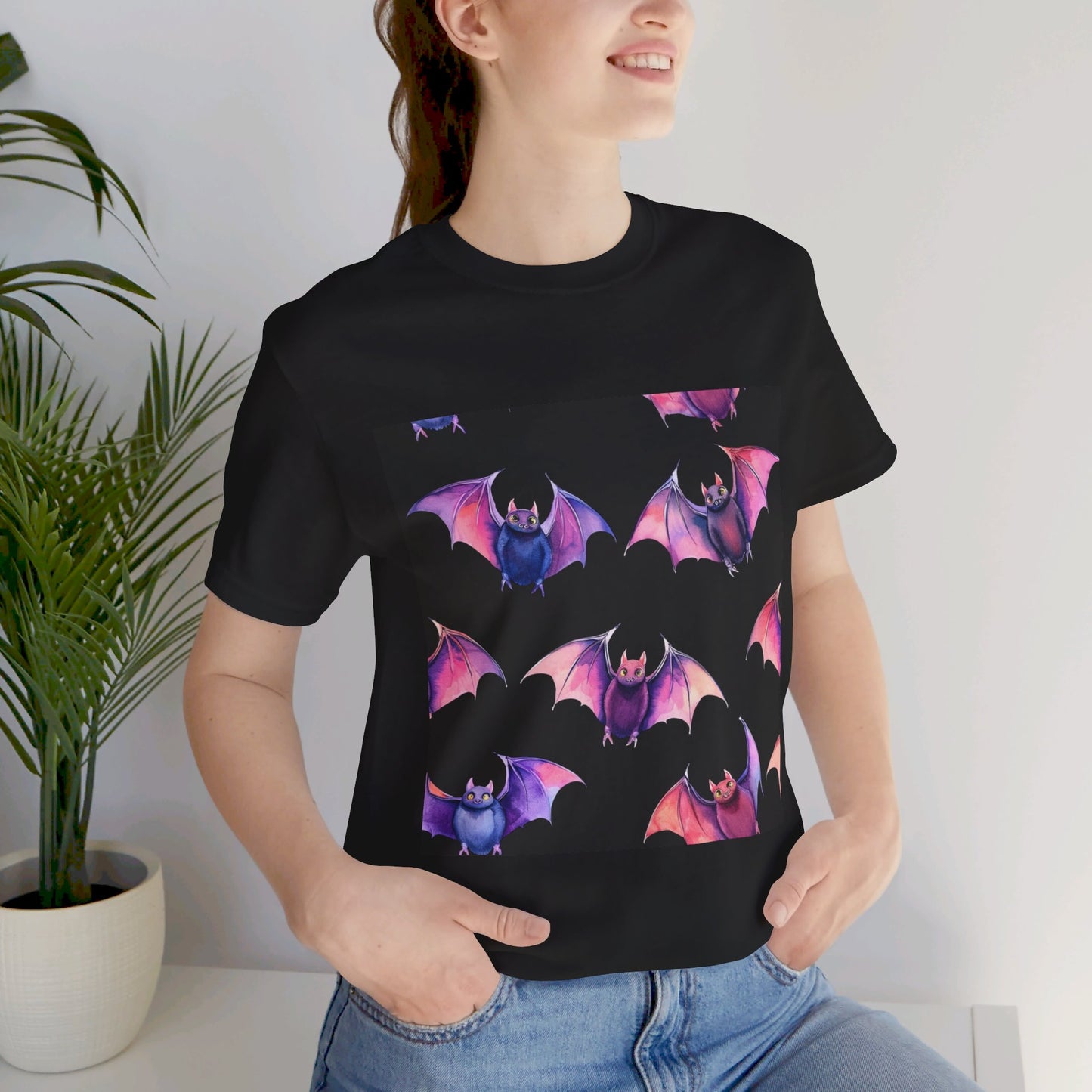 Bright Bat Pattern Unisex Jersey Short Sleeve Tee