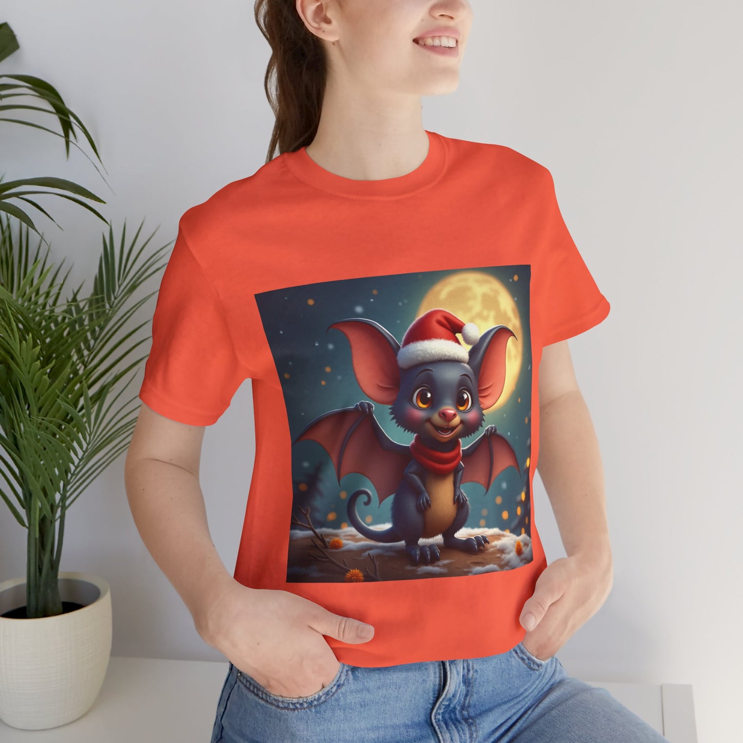 Santa Hat Bat Unisex Jersey Tee