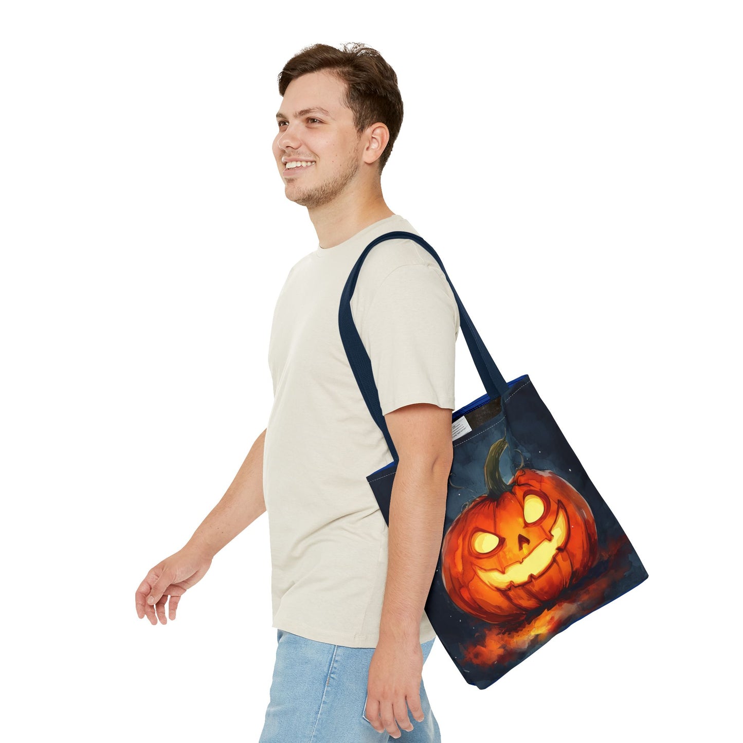 Cute Creepy Jack o Lantern Tote Bag (AOP)