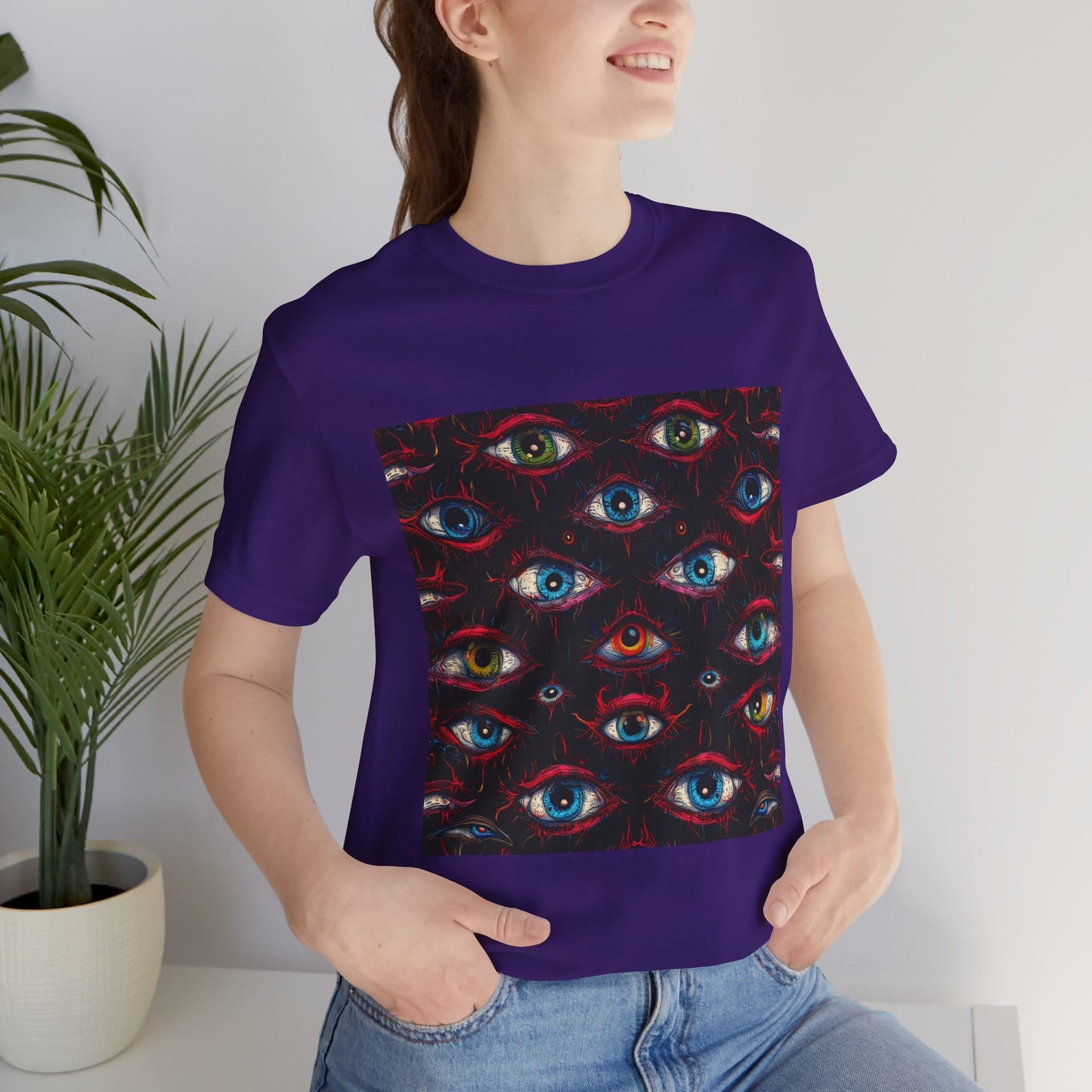 Creepy Eye Pattern Unisex Jersey Short Sleeve Tee