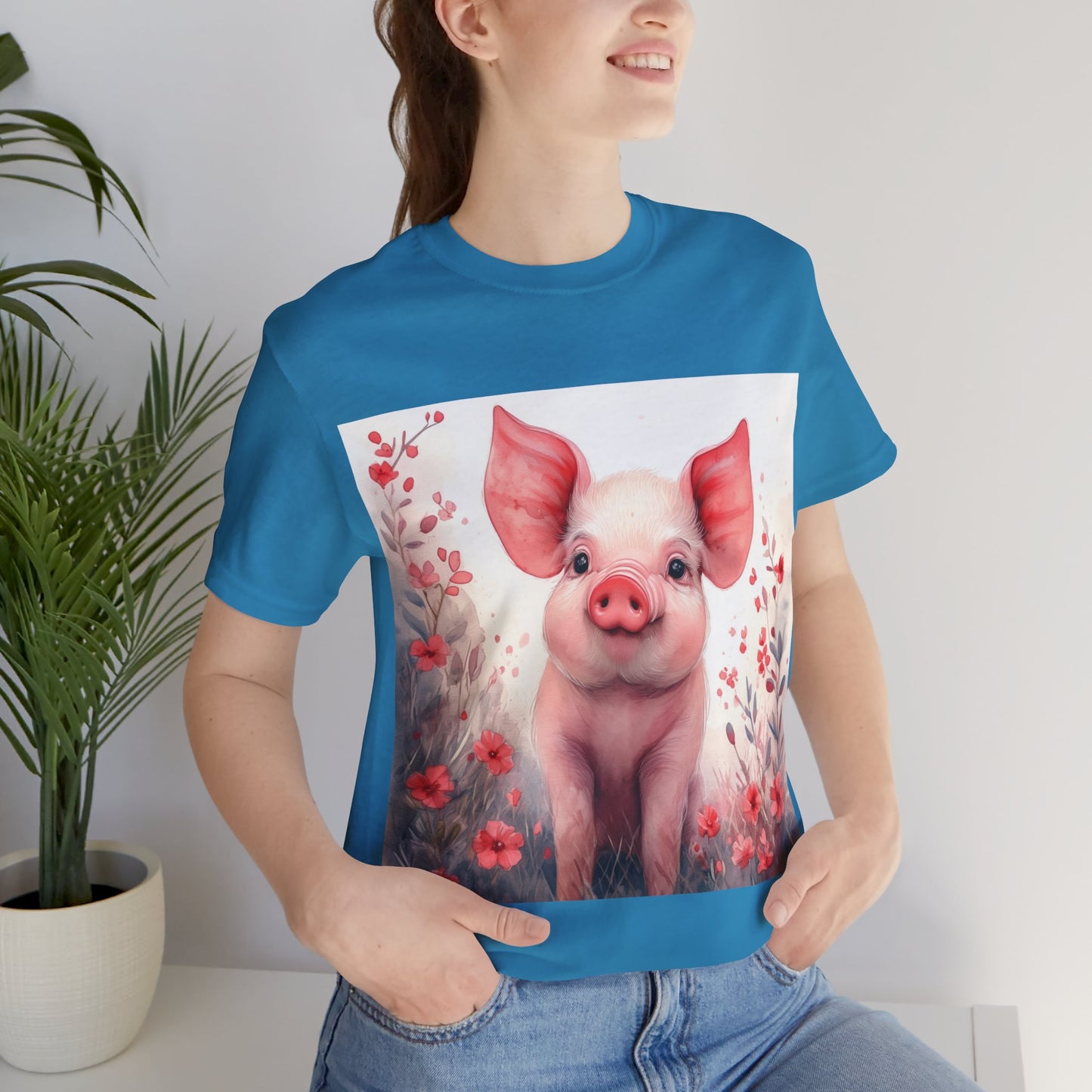 Cute Piglet Unisex Jersey Short Sleeve Tee