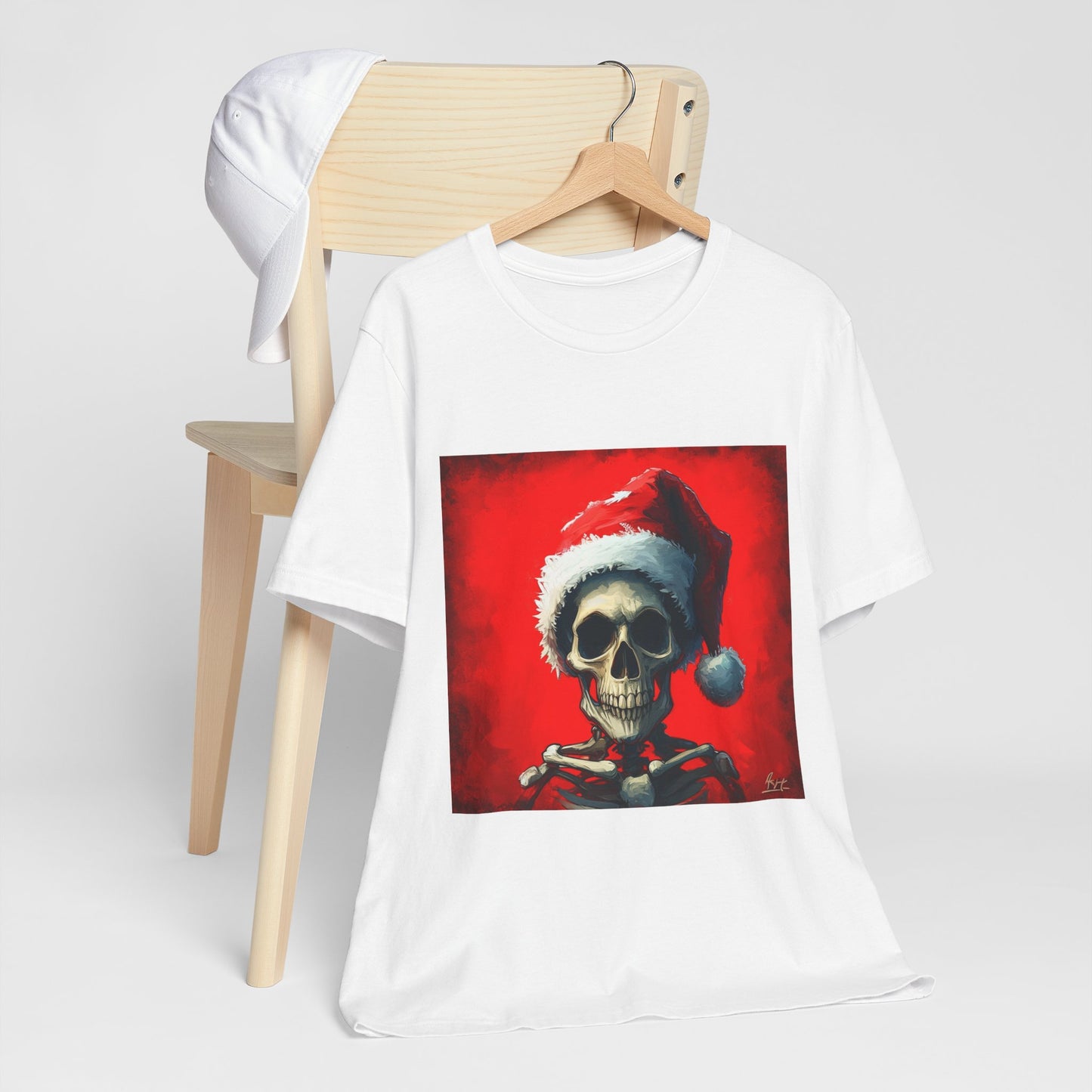 Dark Spooky Skeleton Santa Unisex Jersey Tee