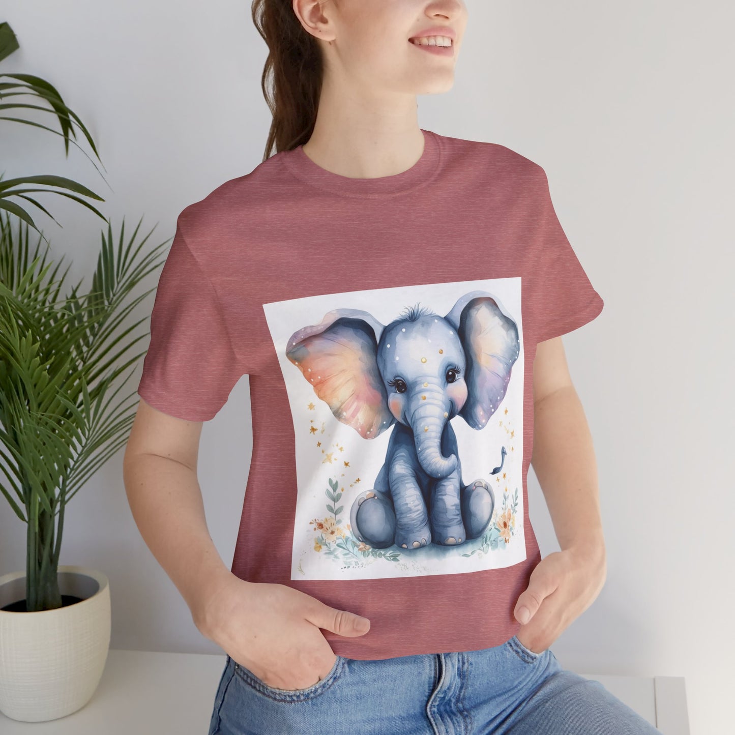 Adorable Baby Elephant Unisex Jersey Short Sleeve Tee