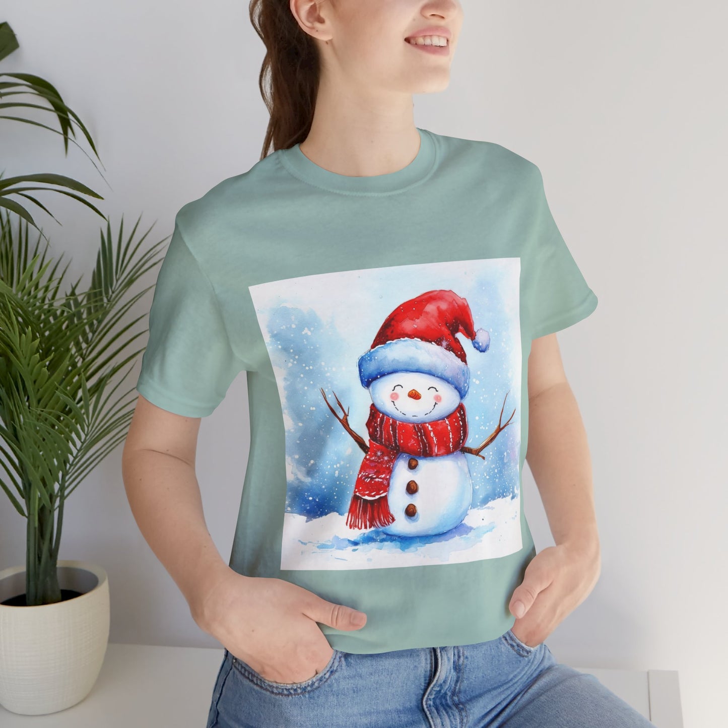 Cute Snowman Unisex Jersey Short Sleeve Tee