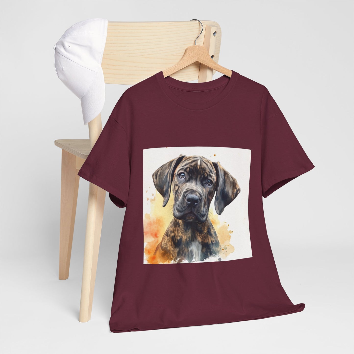 Brindle Great Dane Puppy Unisex Heavy Cotton Tee