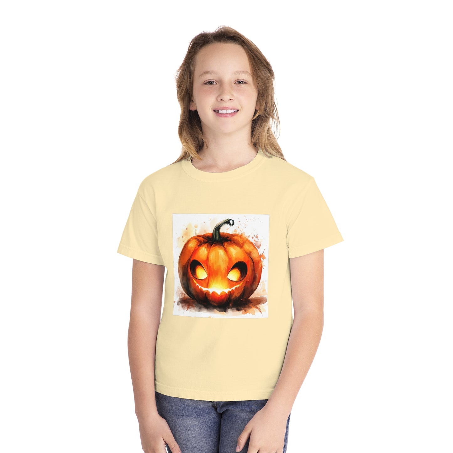 Cute Happy Jack o' Lantern Youth Midweight Tee