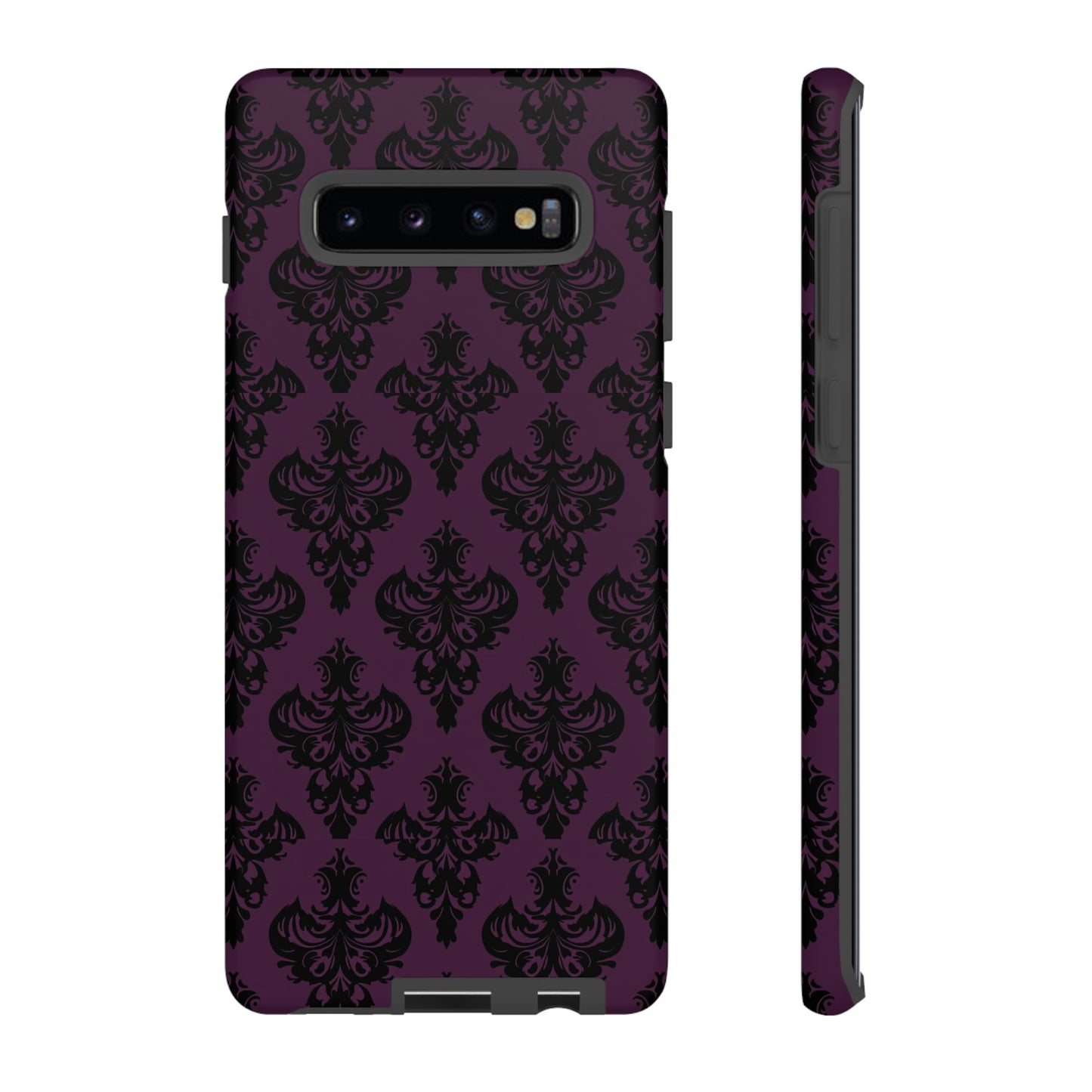 Purple and Black Victorian Damask Pattern Tough Cases