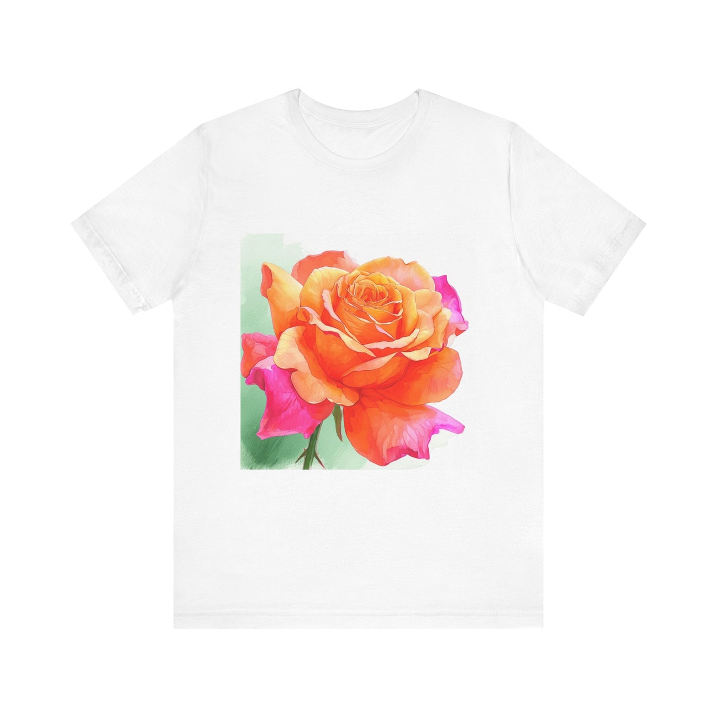 Radiant Rose Art Unisex Jersey Tee - Vibrant Rose Design