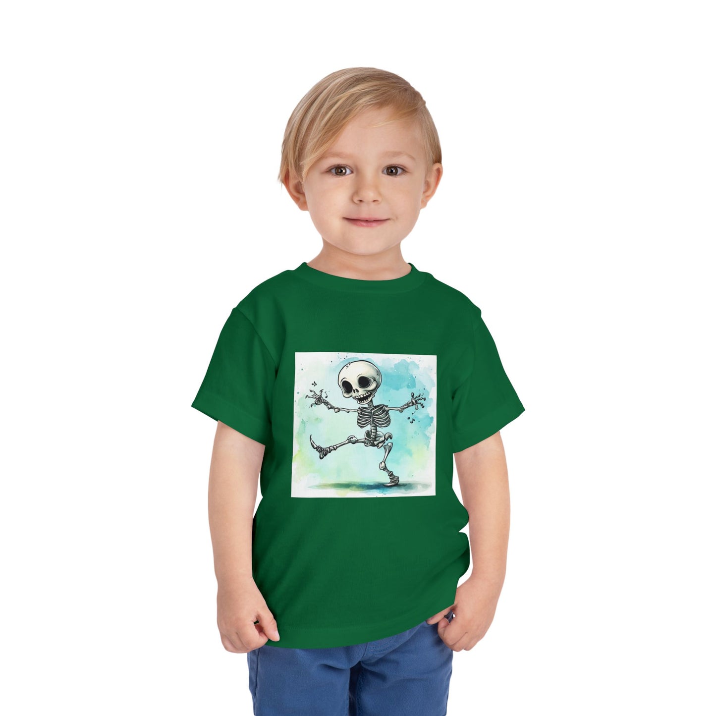 Cute Happy Skeleton Toddler Short Sleeve Tee