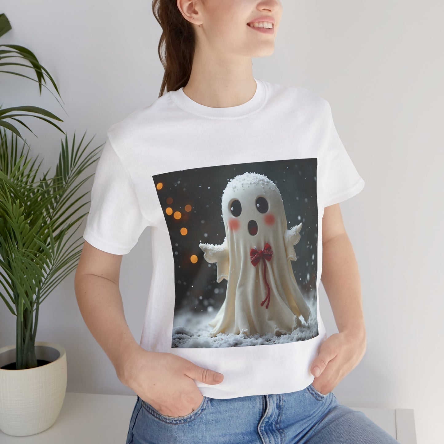 Cute Snow Ghost Unisex Jersey Tee