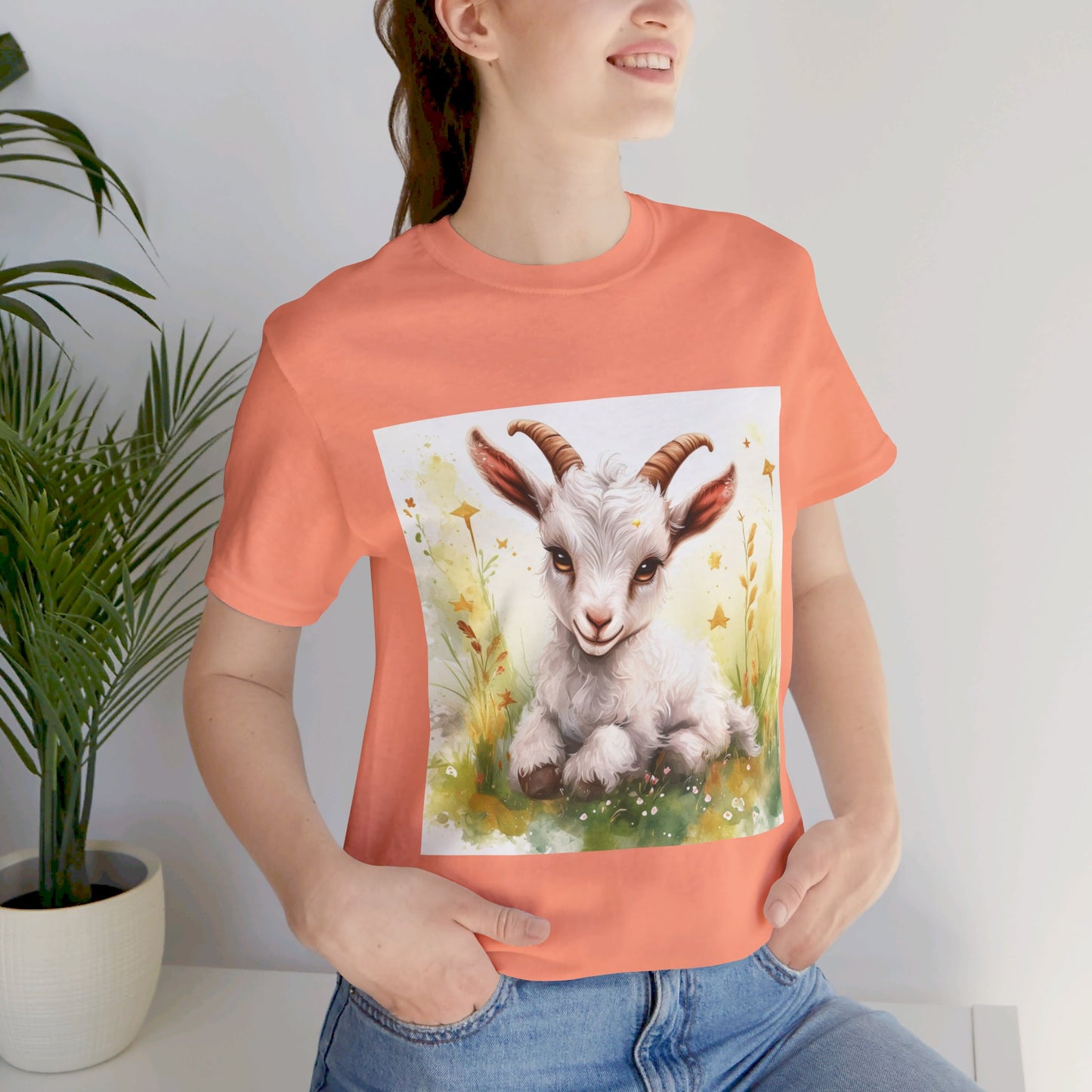 Cute Goat Unisex Jersey Short Sleeve Tee