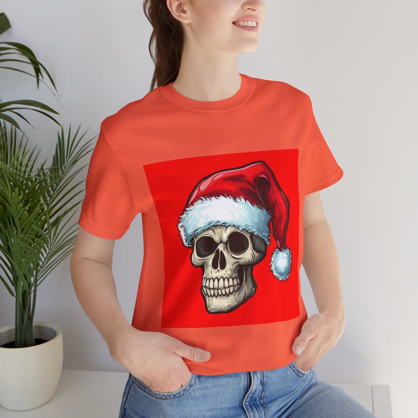 Cute Spooky Holiday Skull Unisex Jersey Tee