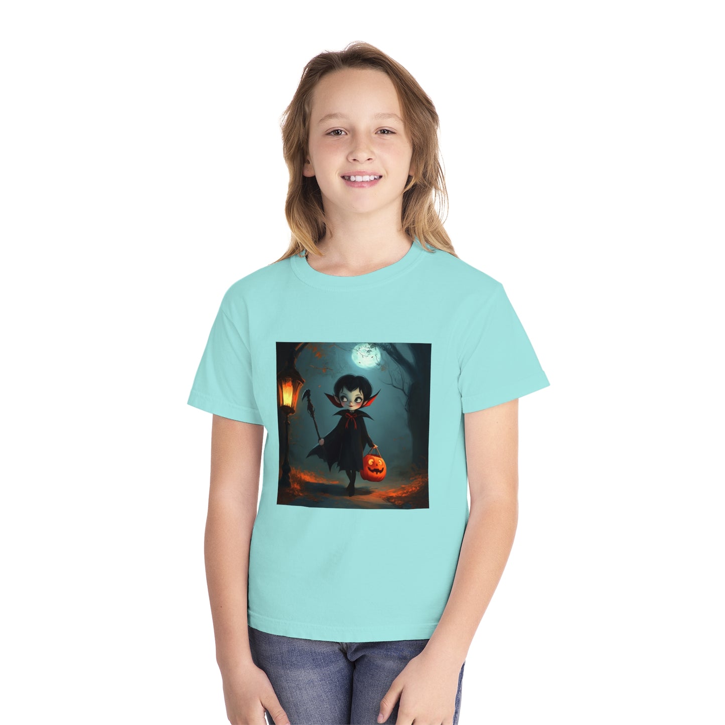 Cute Trick or Treating Vampire Youth Midweight Tee