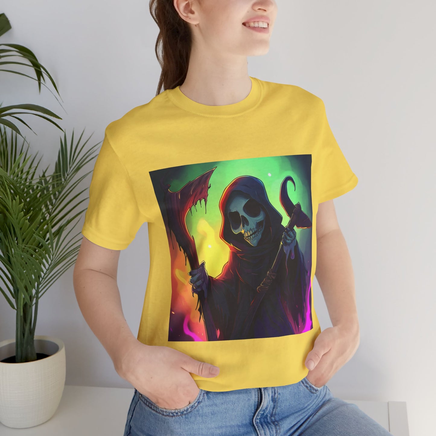 Colorful Grim Reaper Unisex Jersey Short Sleeve Tee