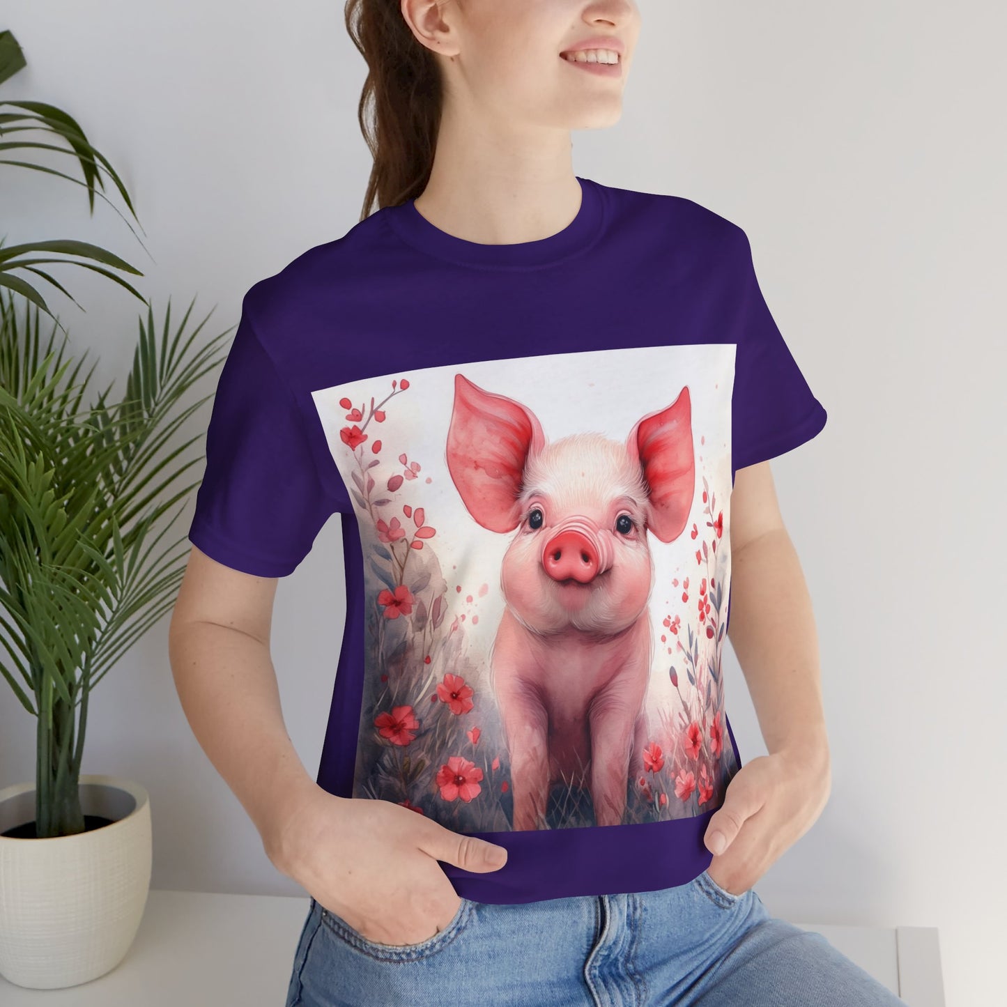 Cute Piglet Unisex Jersey Short Sleeve Tee