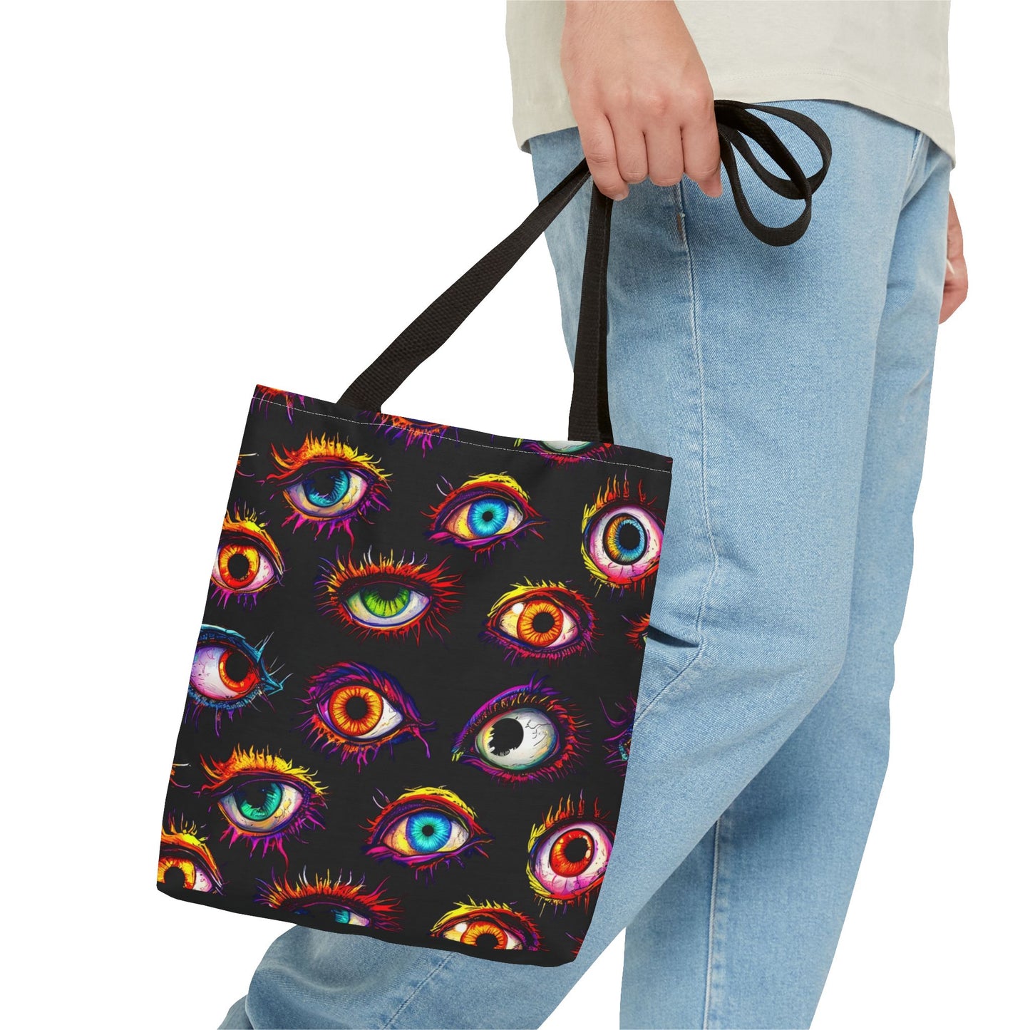 Colorful Spooky Eye Pattern Tote Bag (AOP)