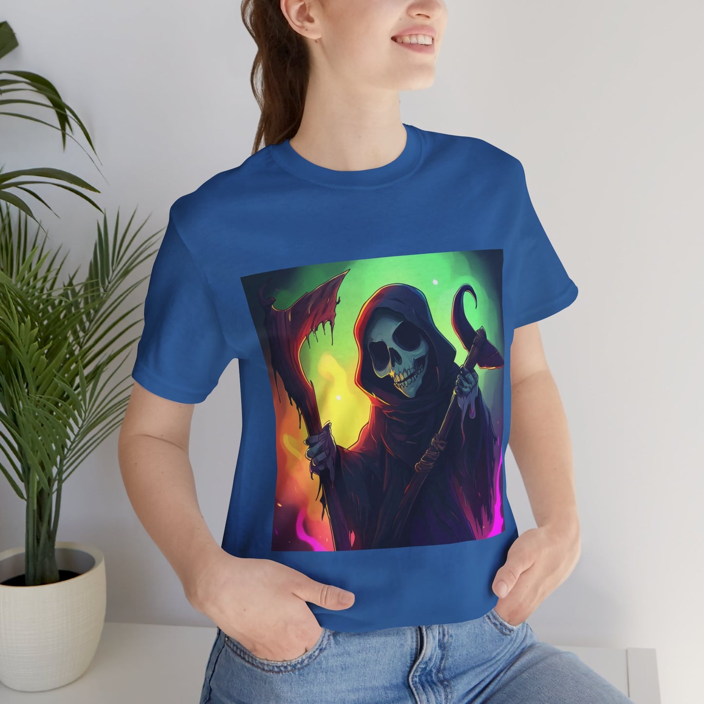 Colorful Grim Reaper Unisex Jersey Short Sleeve Tee