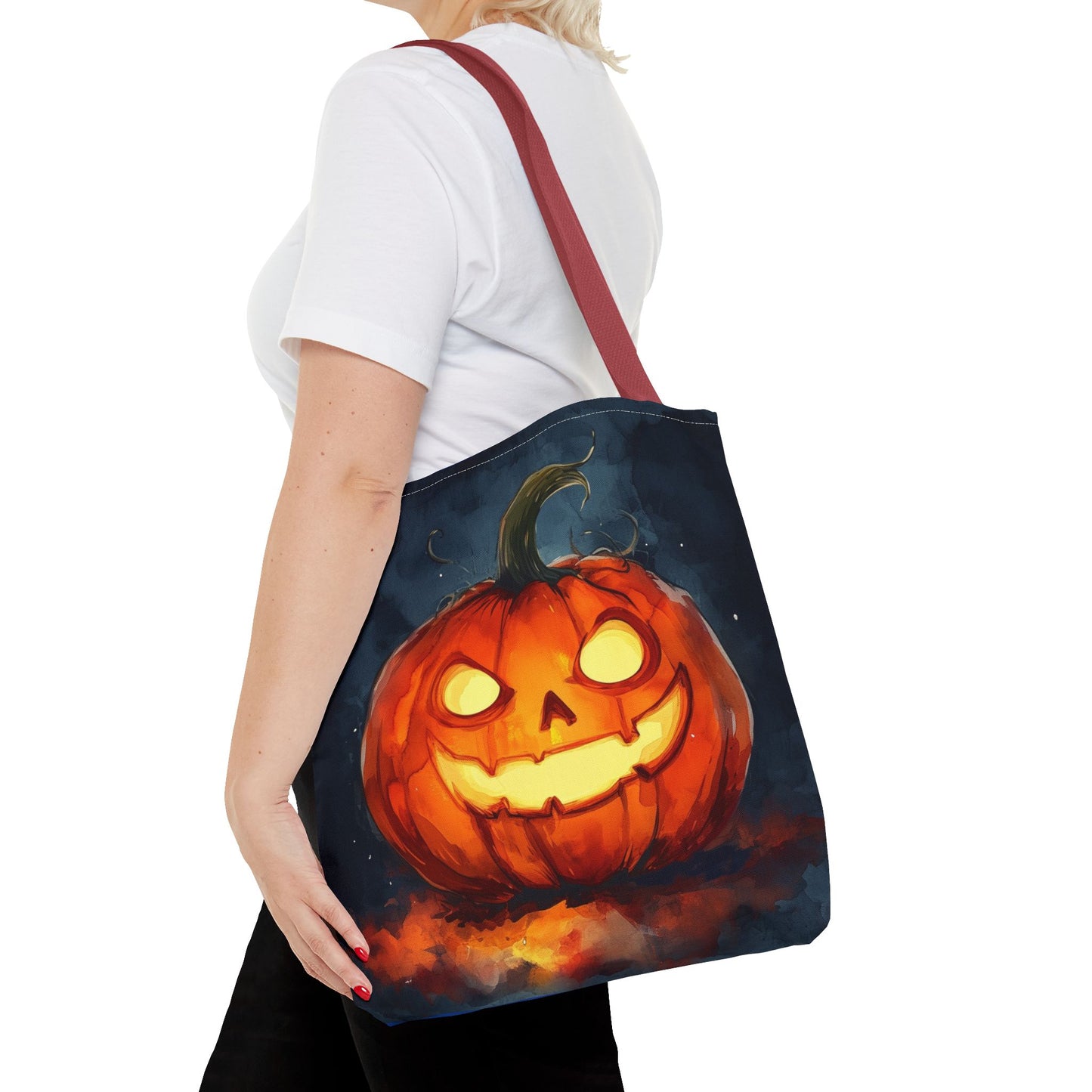 Cute Creepy Jack o Lantern Tote Bag (AOP)