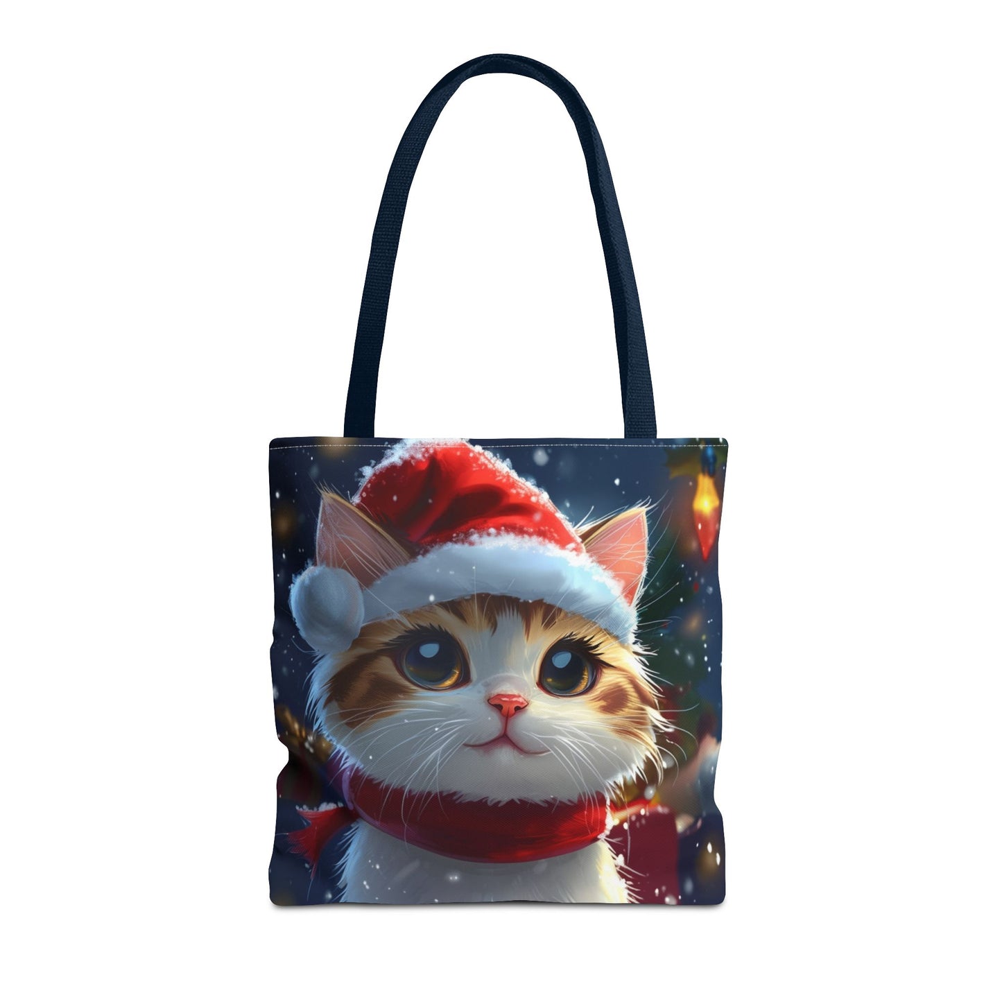 Cute Santa Hat Kitty Tote Bag (AOP)