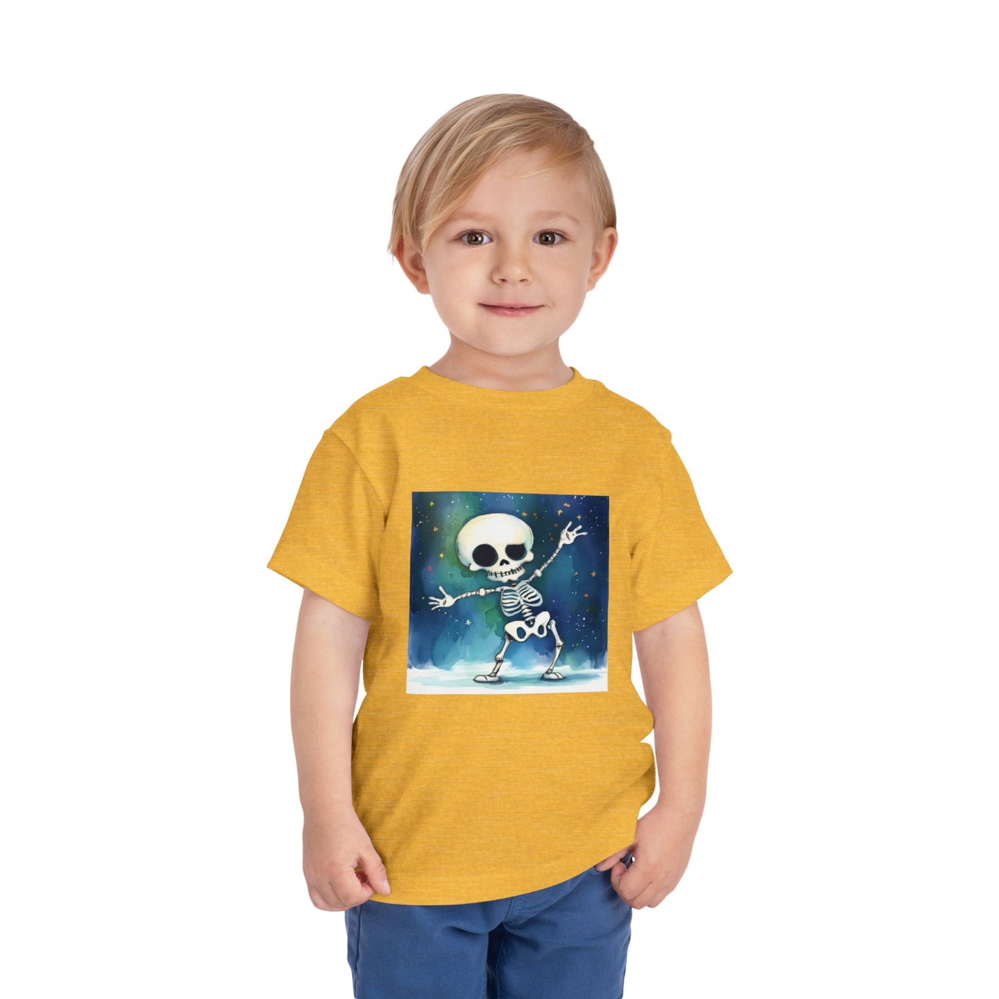 Cute Dancing Skeleton Toddler Short Sleeve Tee