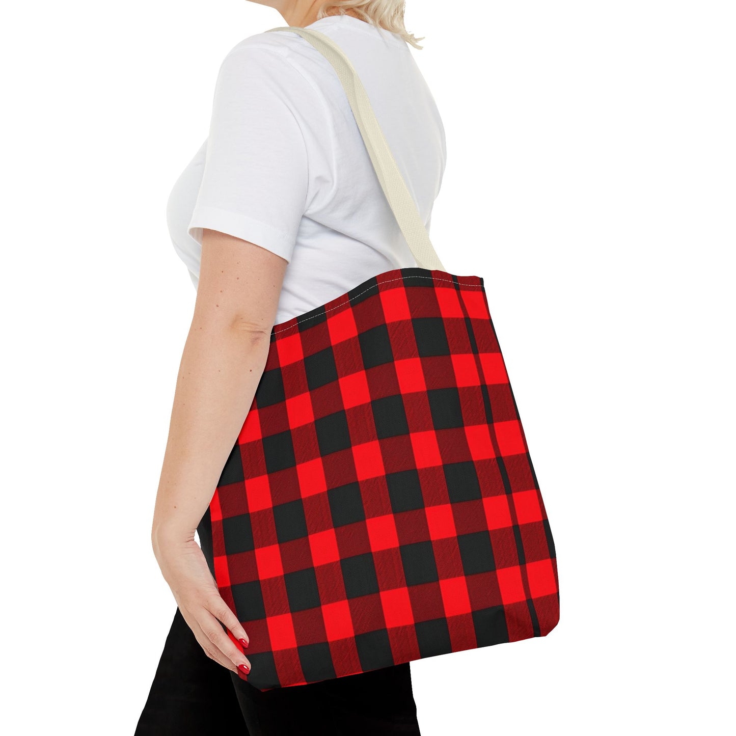 Red and Black Plaid Tote Bag (AOP)