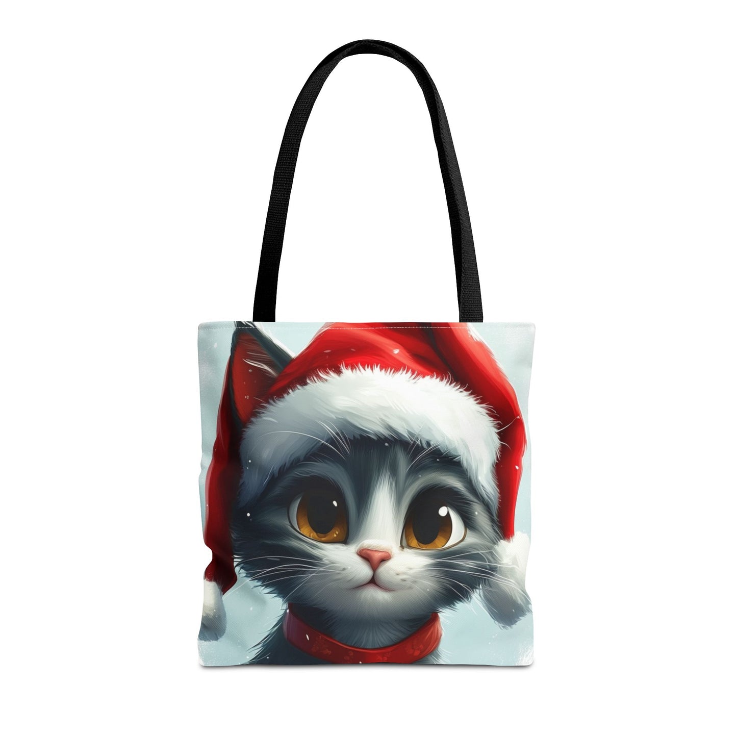 Adorable Festive Gray Cat Tote Bag (AOP)