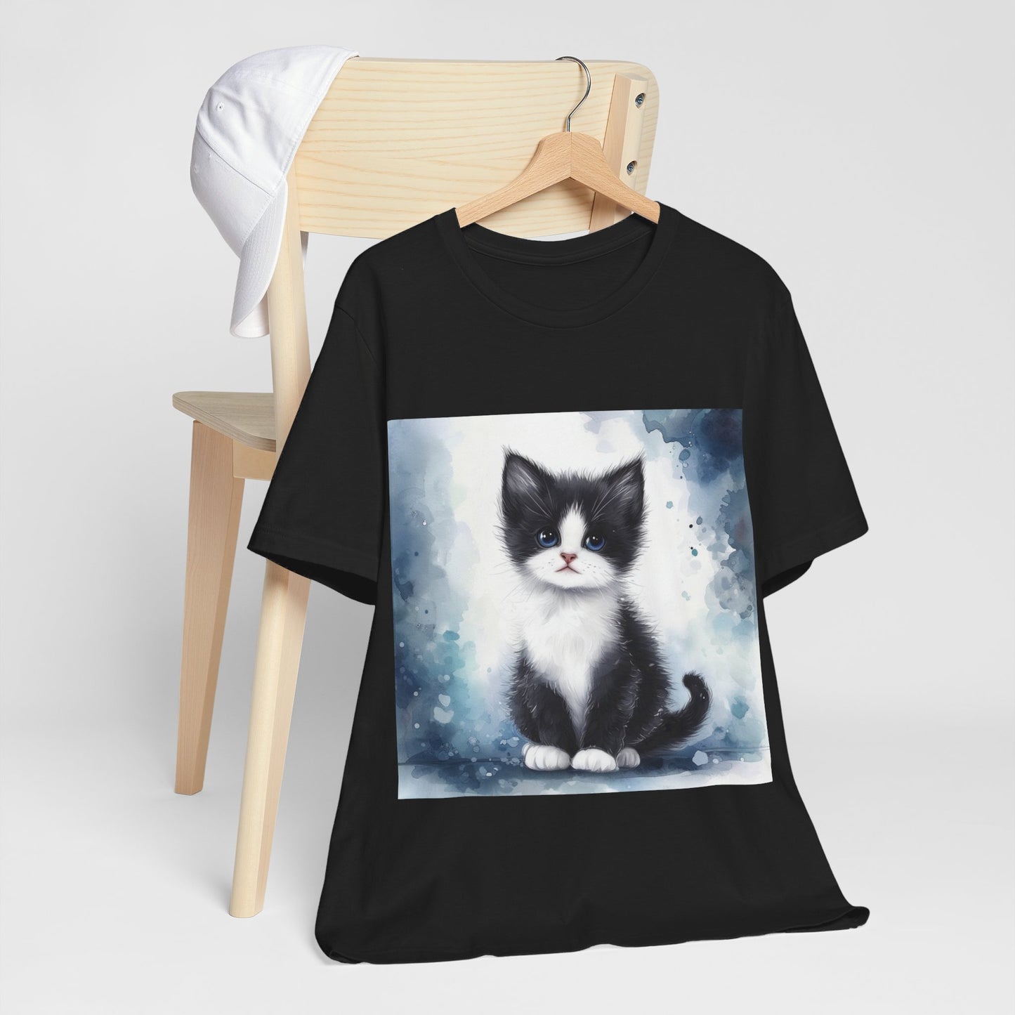 Watercolor Tuxedo Kitten Unisex Jersey Short Sleeve Tee