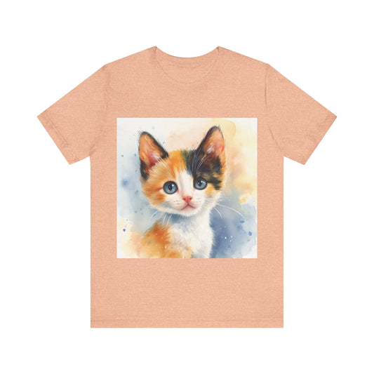 Watercolor Calico Kitten Unisex Jersey Short Sleeve Tee