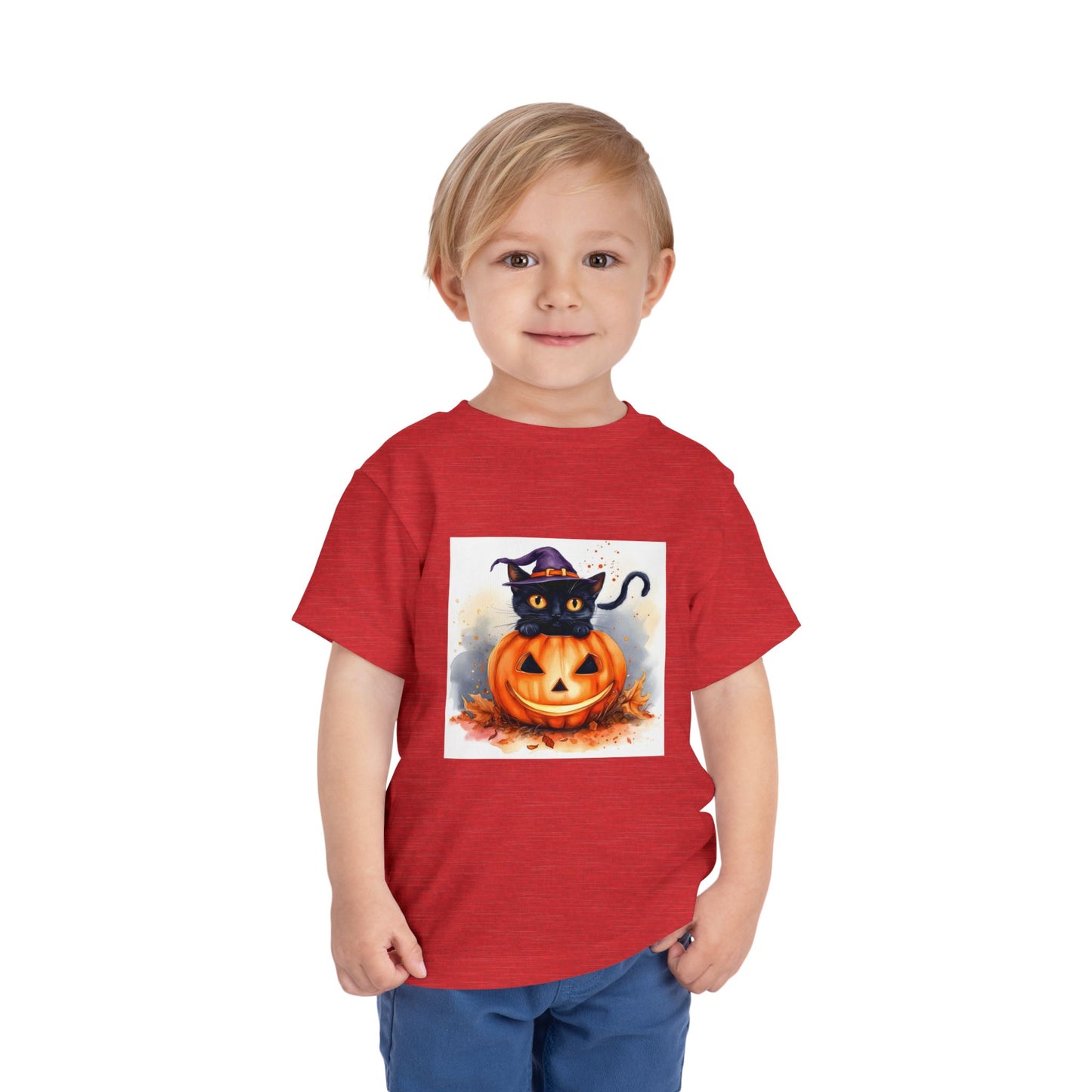 Halloween Cat Toddler Short Sleeve Tee